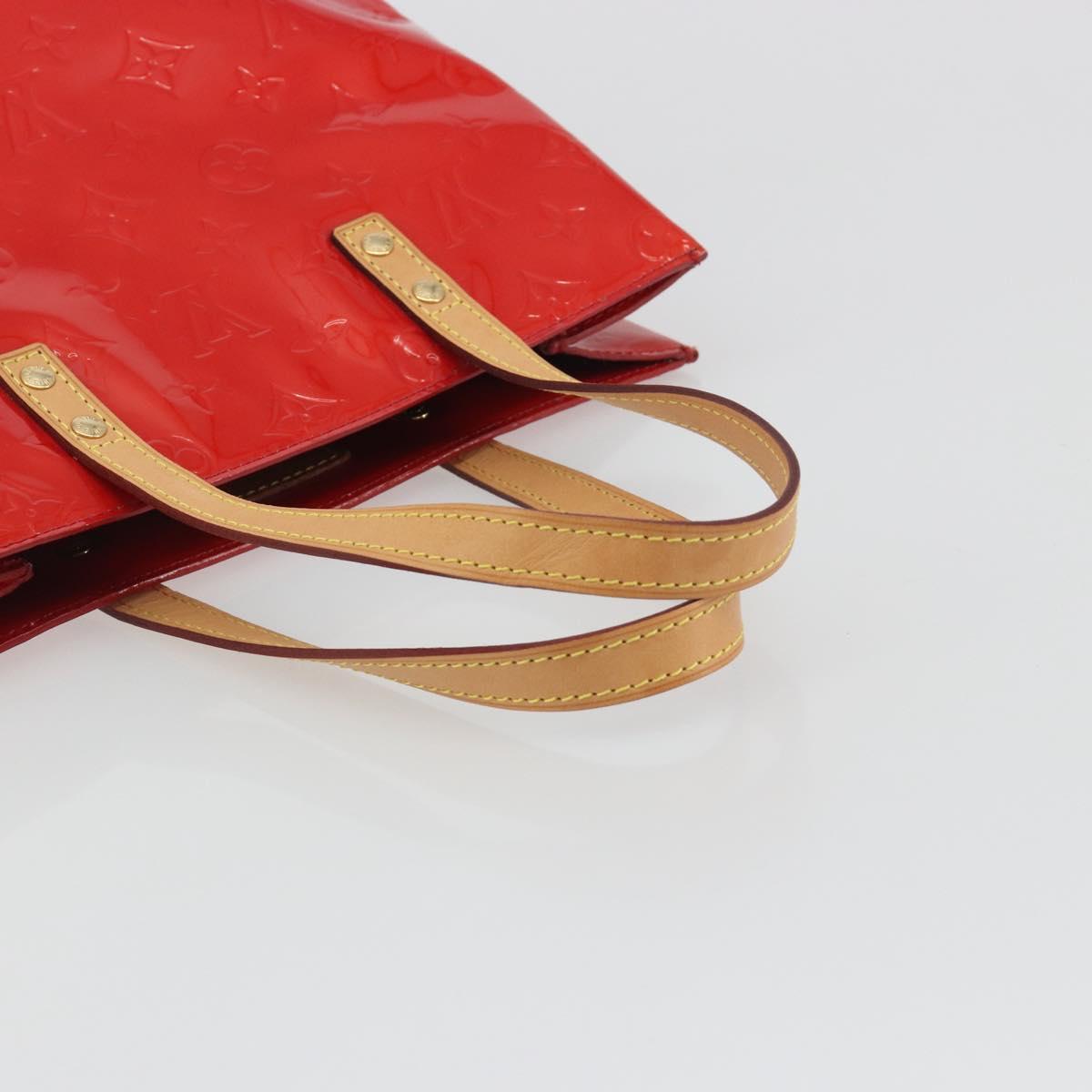 LOUIS VUITTON Monogram Vernis Reade MM Hand Bag Red Rouge M91086 Auth am12088V