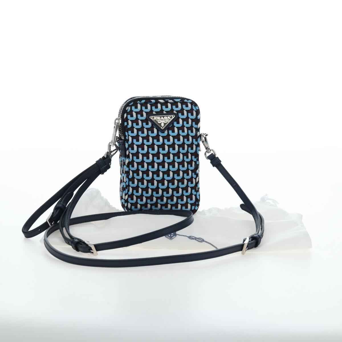 PRADA Mini Shoulder Bag Nylon Blue Silver 1N1860 Auth am12089V