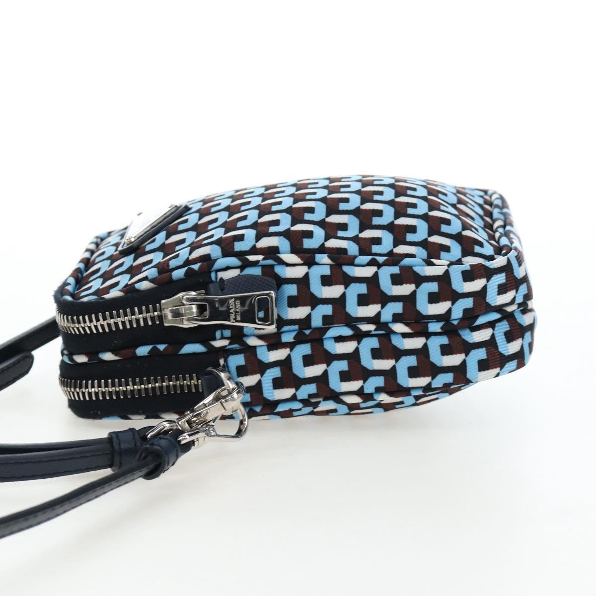 PRADA Mini Shoulder Bag Nylon Blue Silver 1N1860 Auth am12089V