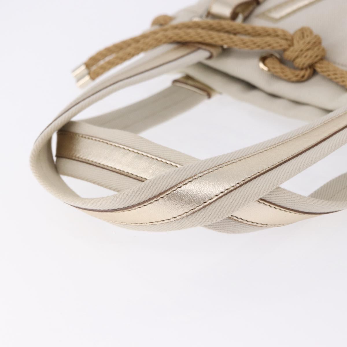 SAINT LAURENT Kahala Tote Bag Canvas Ivory Gold 123435 Auth am12092V