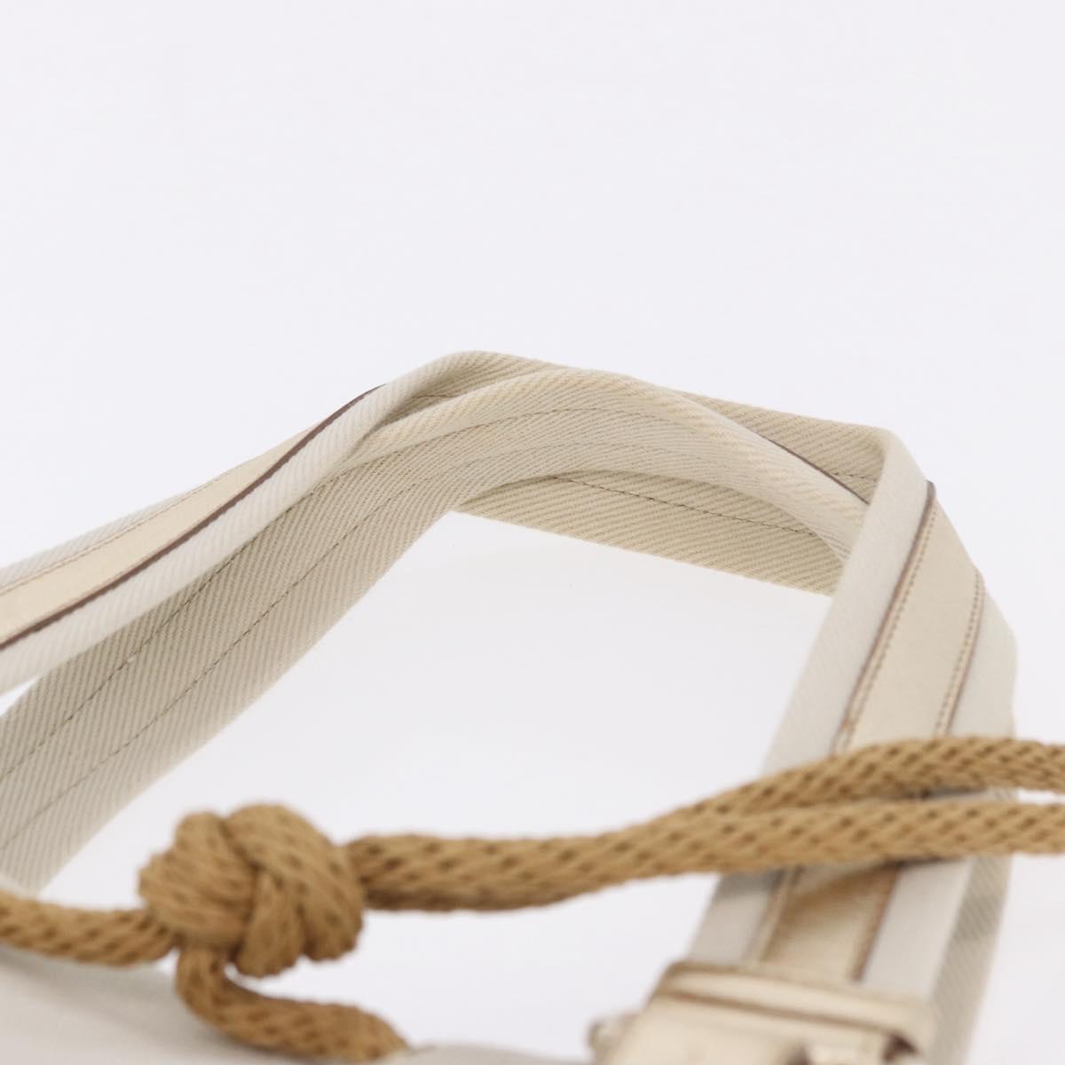 SAINT LAURENT Kahala Tote Bag Canvas Ivory Gold 123435 Auth am12092V