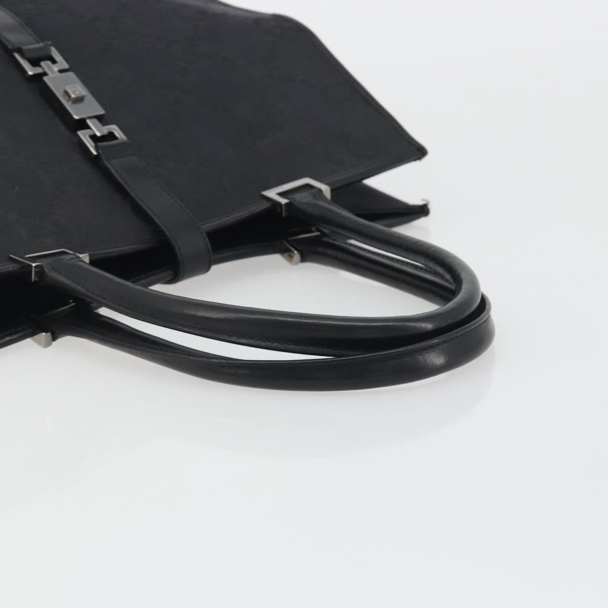 GUCCI GG Canvas Tote Bag Black Silver 002 1064 3444 Auth am12094V