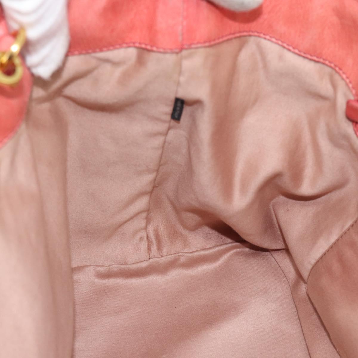 Miu Miu Hand Bag Leather 2way Pink Gold Auth am12098V
