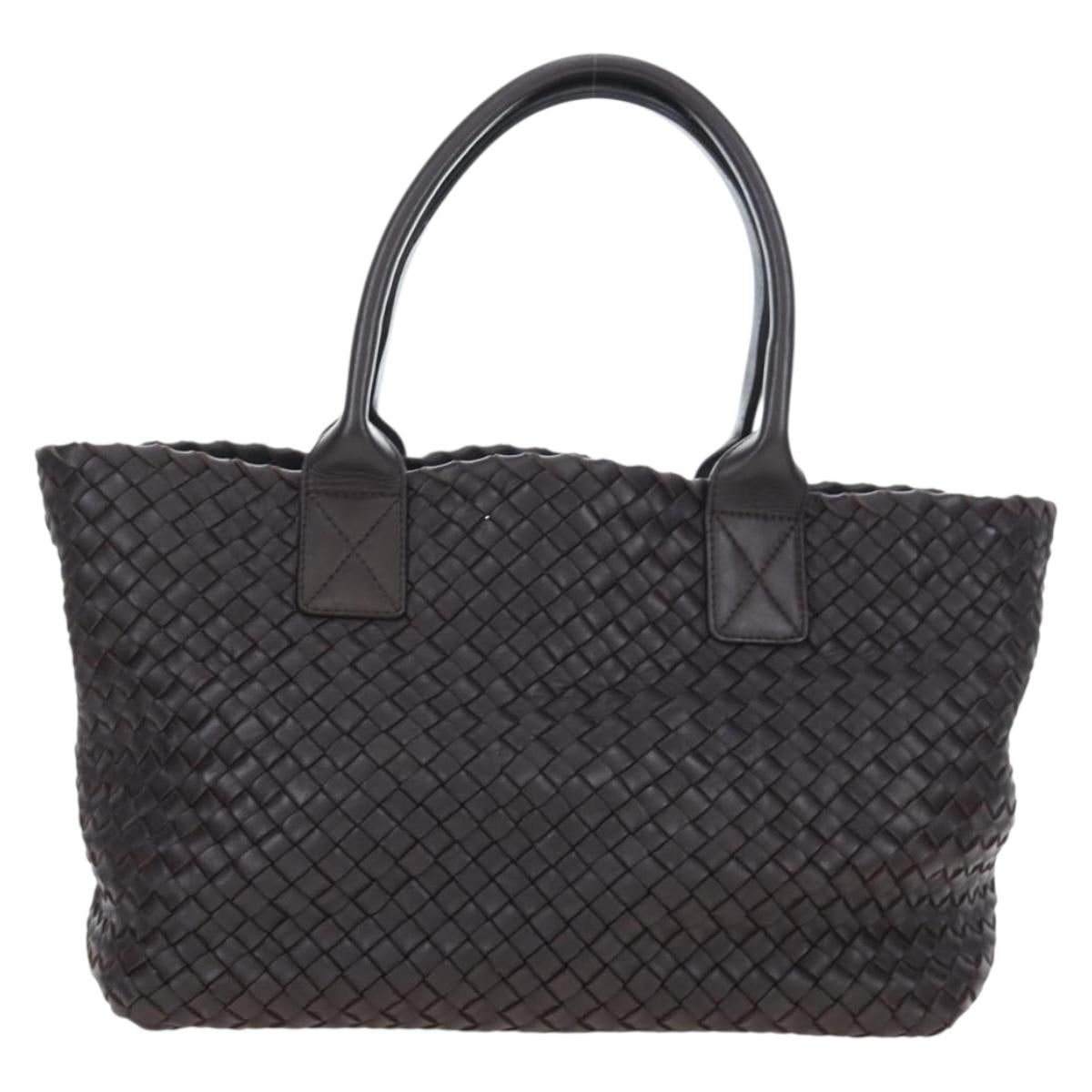 BOTTEGA VENETA INTRECCIATO Cabas PM Bag Leather Brown 141498 Auth am12100SAM