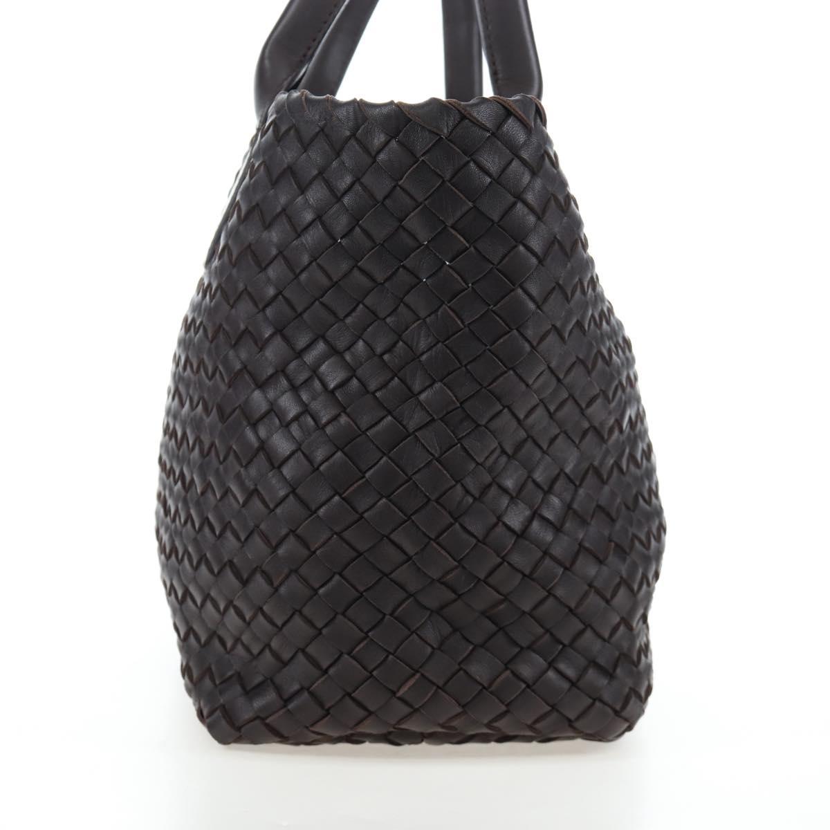 BOTTEGA VENETA INTRECCIATO Cabas PM Bag Leather Brown 141498 Auth am12100SAM