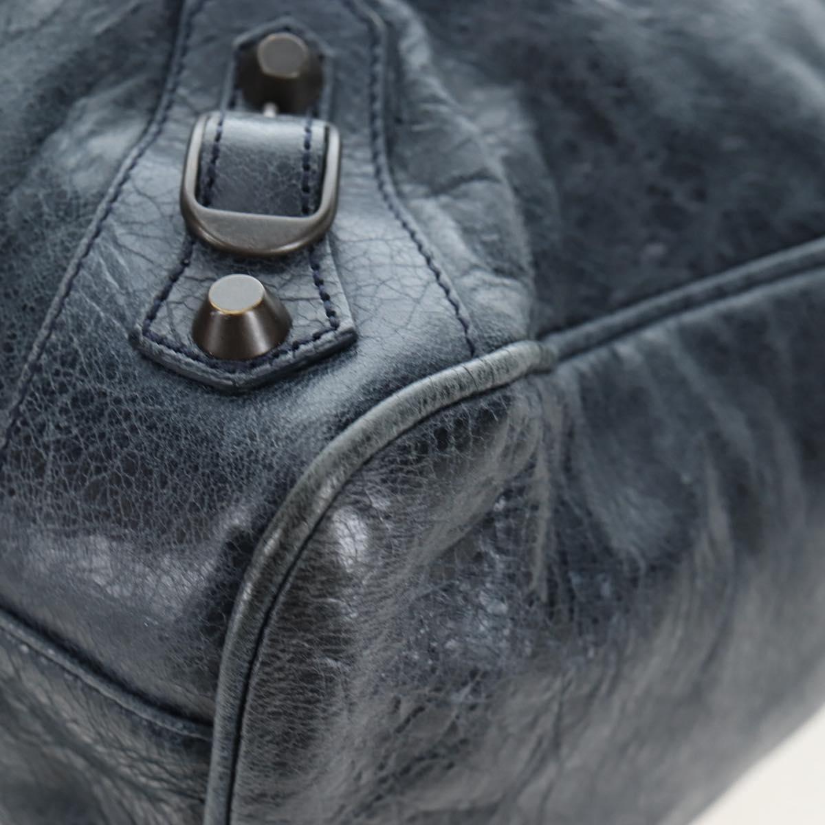 BALENCIAGA The Vero Hand Bag Leather 2way Navy 235216 Auth am12108SAM