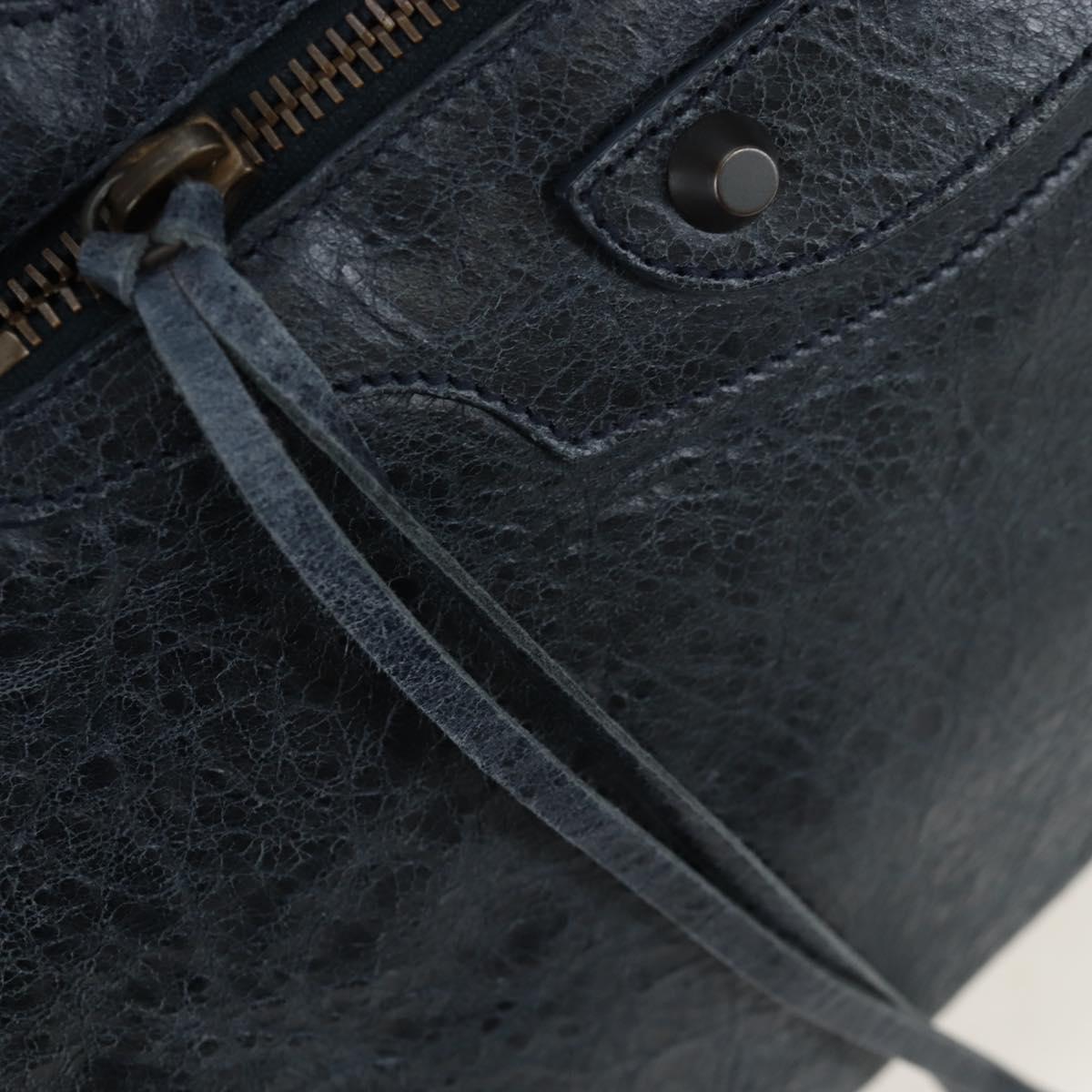 BALENCIAGA The Vero Hand Bag Leather 2way Navy 235216 Auth am12108SAM