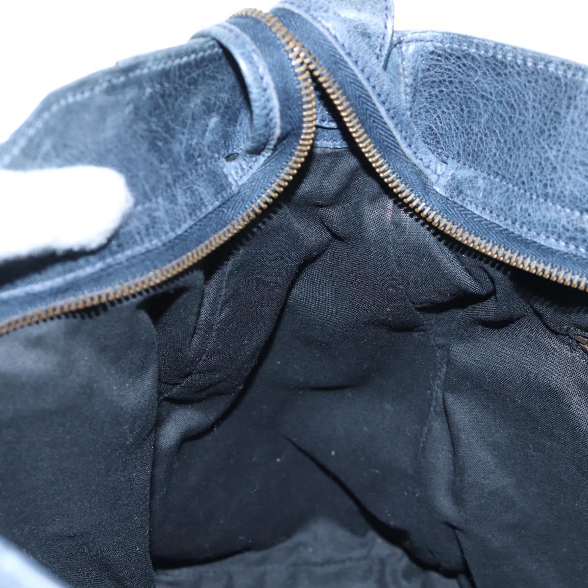 BALENCIAGA The Vero Hand Bag Leather 2way Navy 235216 Auth am12108SAM