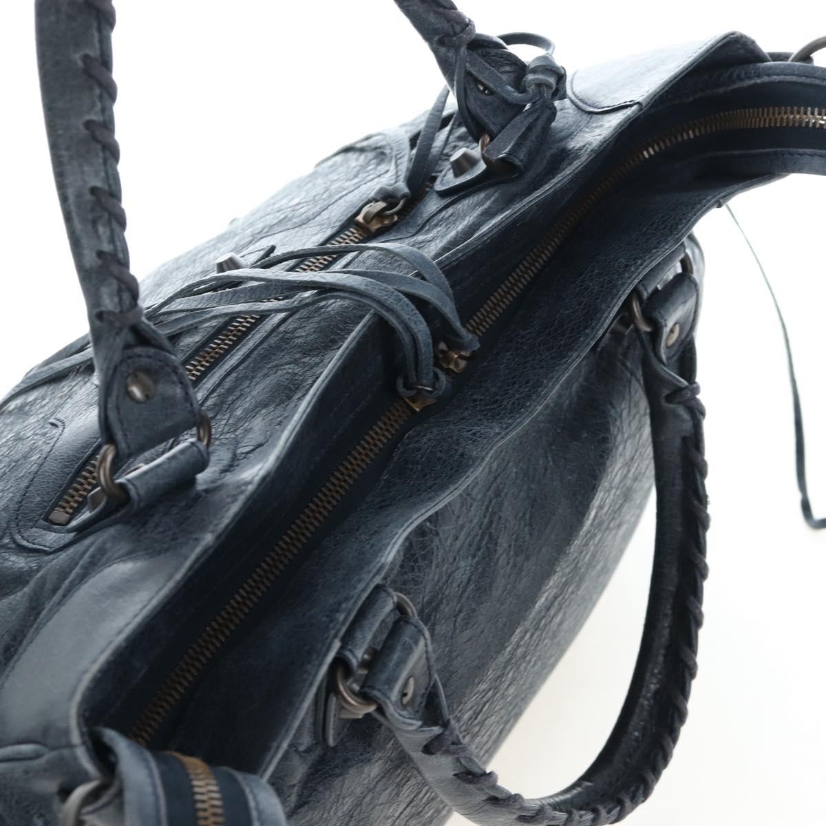 BALENCIAGA The Vero Hand Bag Leather 2way Navy 235216 Auth am12108SAM