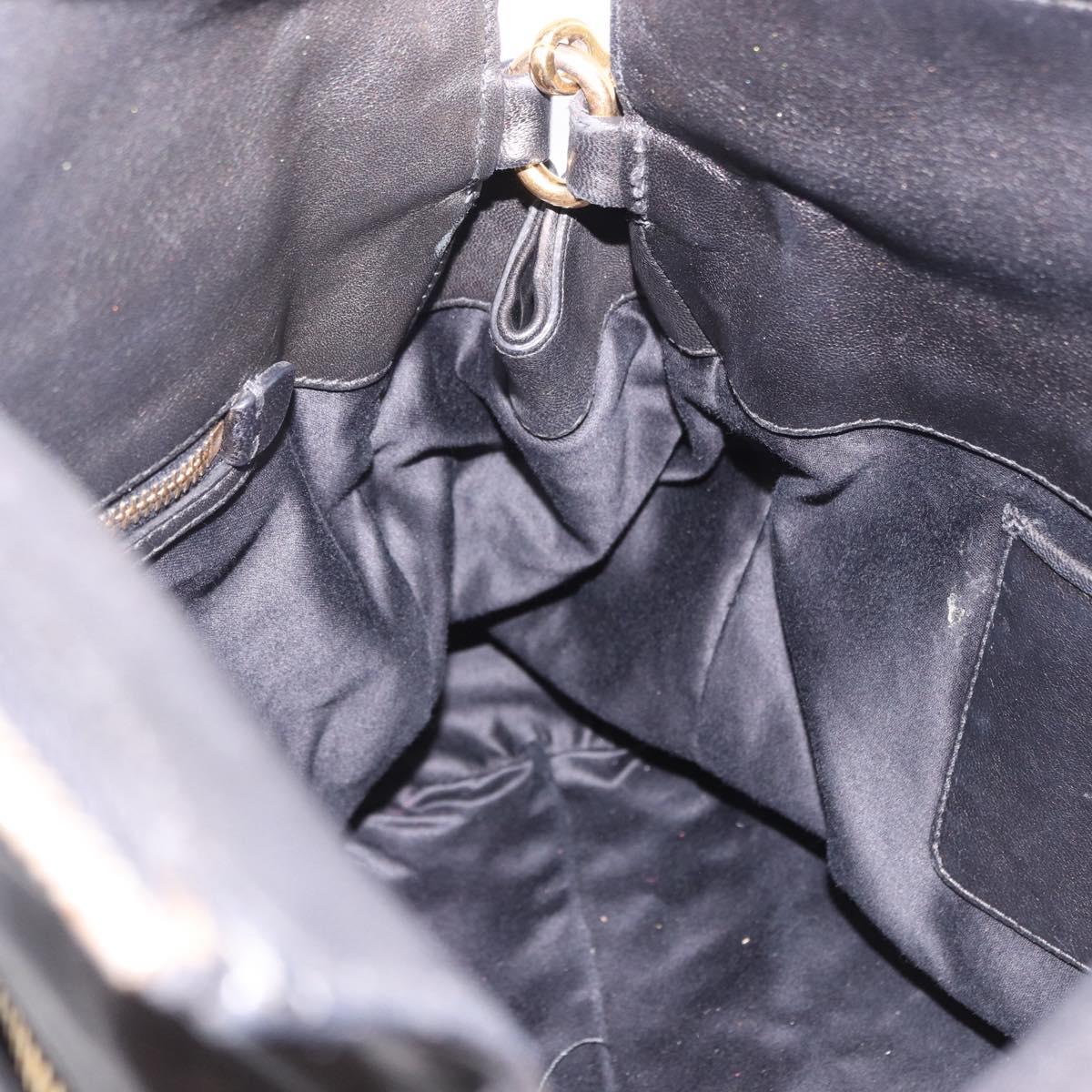 Miu Miu Matelasse Hand Bag Leather 2way Black Gold Auth am12113V