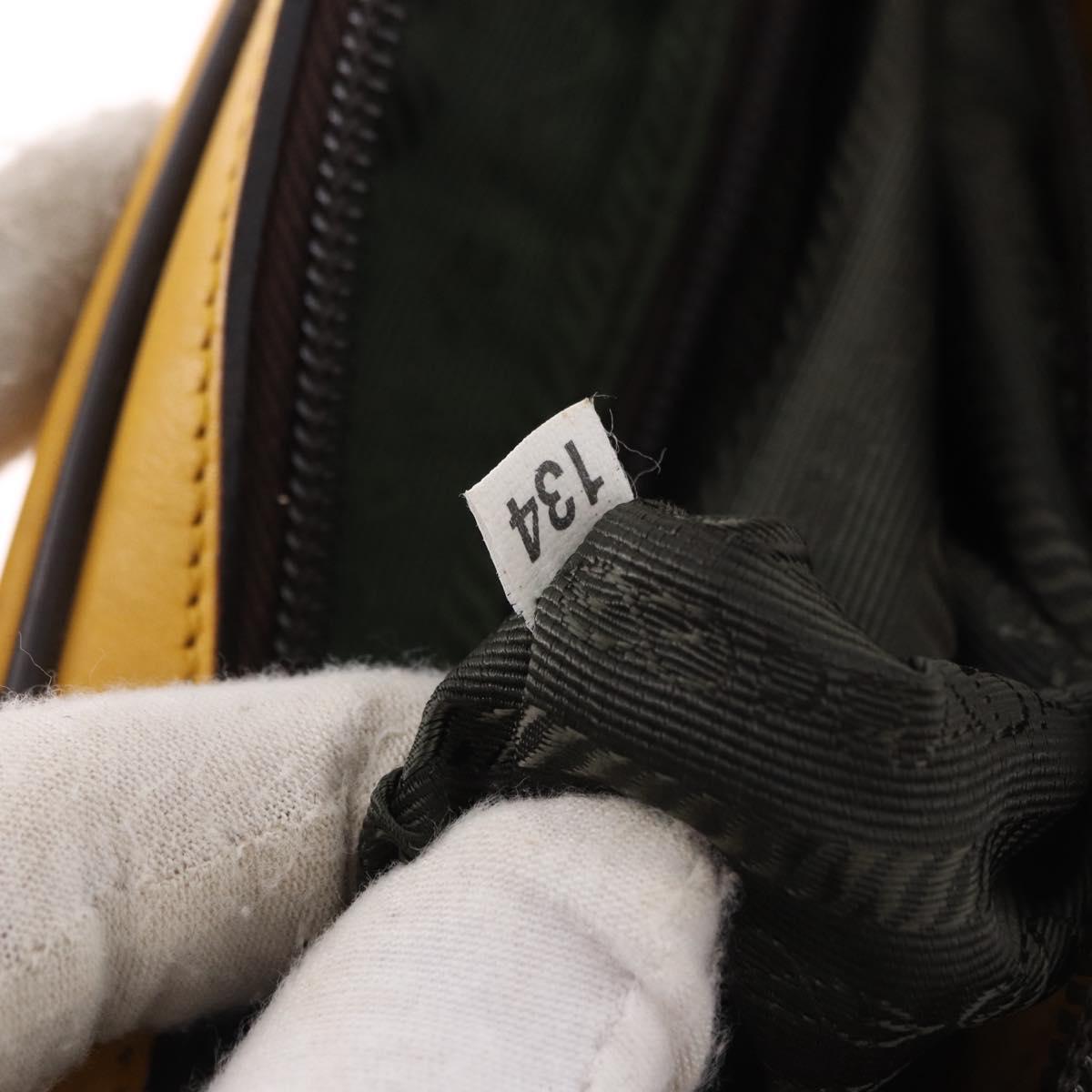 PRADA Hand Bag Leather Yellow Silver Auth am12115V