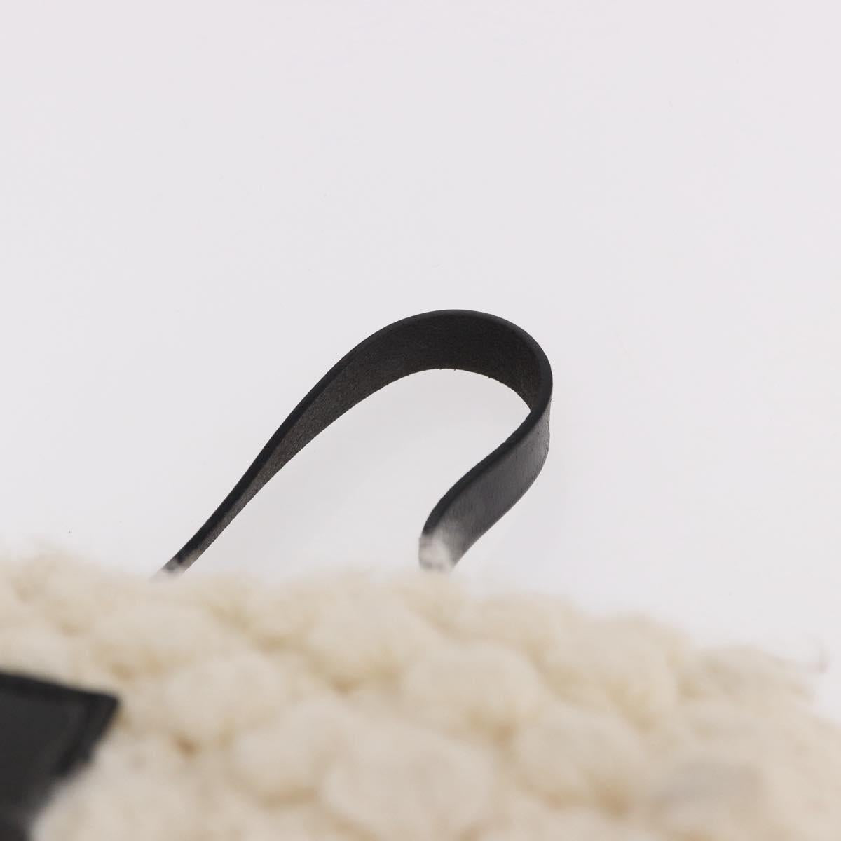 FENDI Mamma Baguette Shoulder Bag Wool White Black Auth am12117SAV
