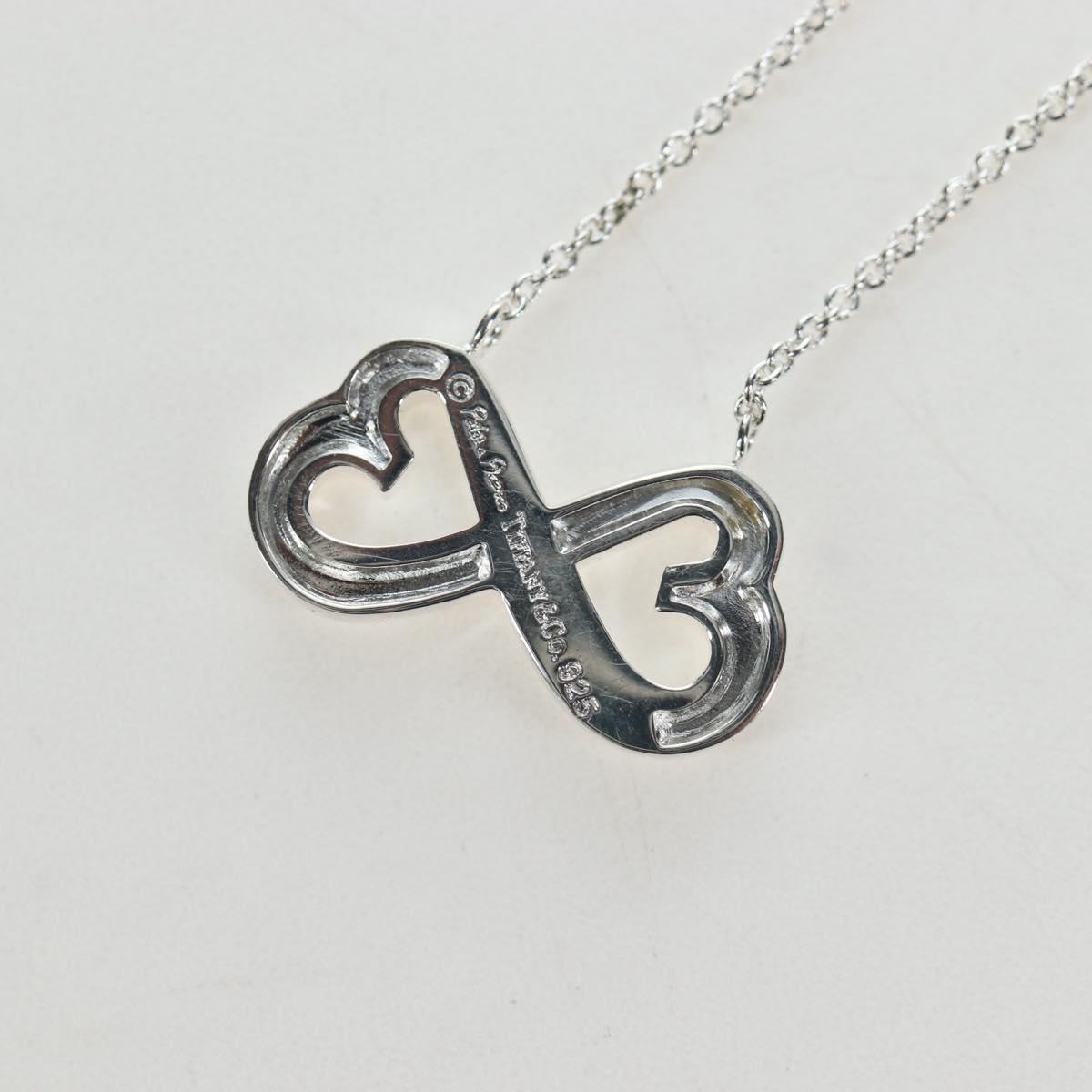 TIFFANY&Co. Double Rubbing Heart Necklace Ag925 Silver Auth am12119M