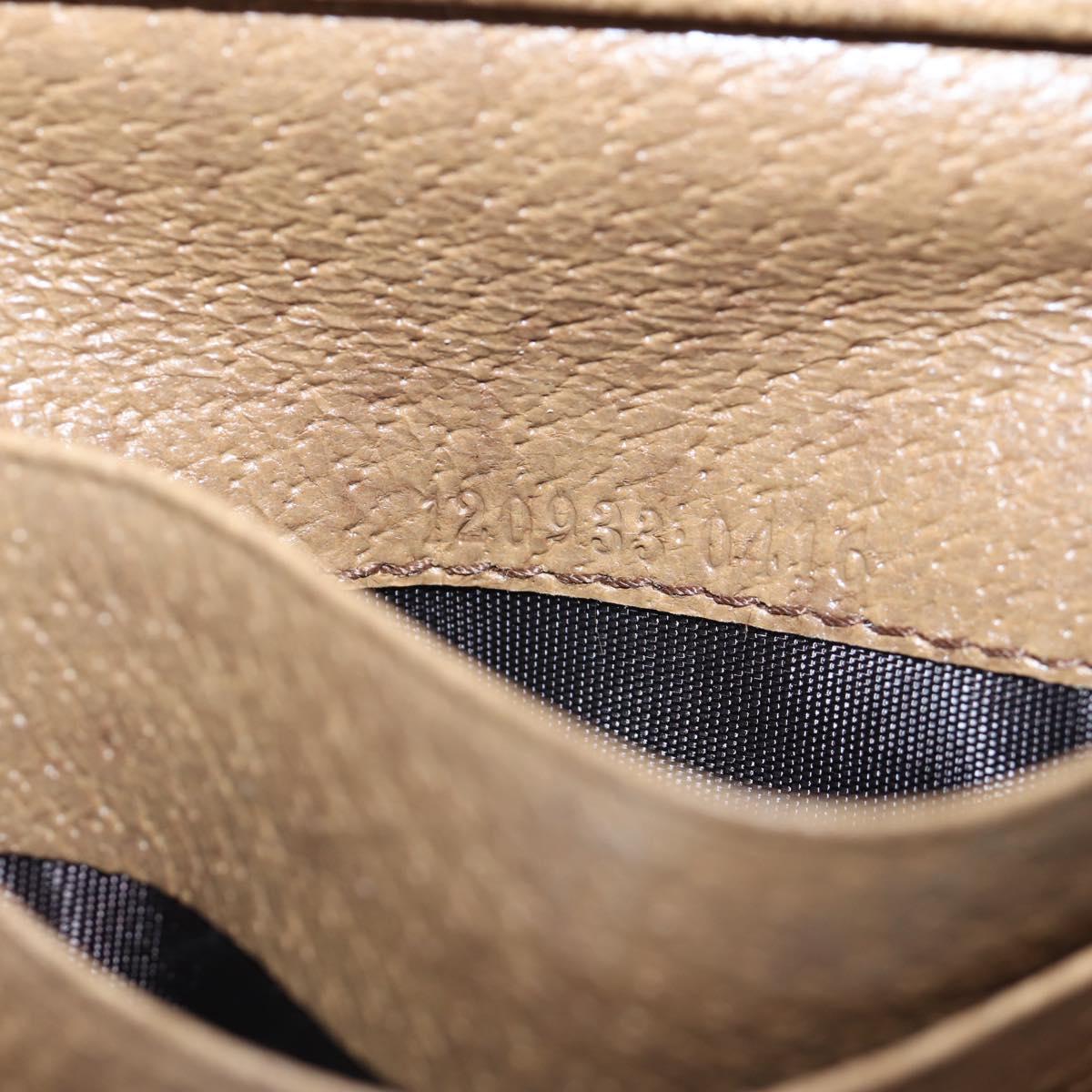 GUCCI GG Canvas Trifold Wallet Beige Gold Auth am12120V