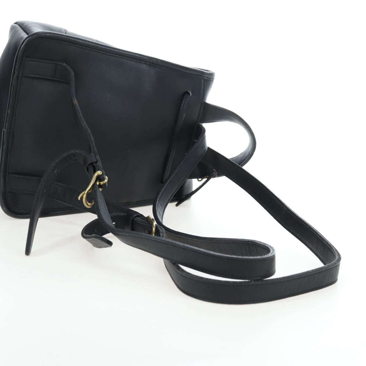 Coach Backpack Leather Black Gold Auth am12121A