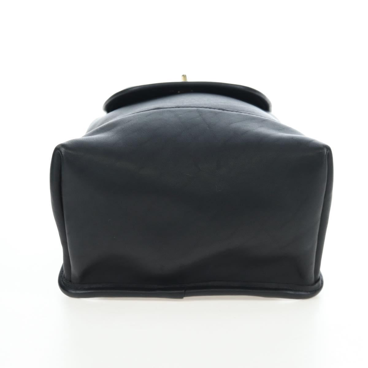 Coach Backpack Leather Black Gold Auth am12121A