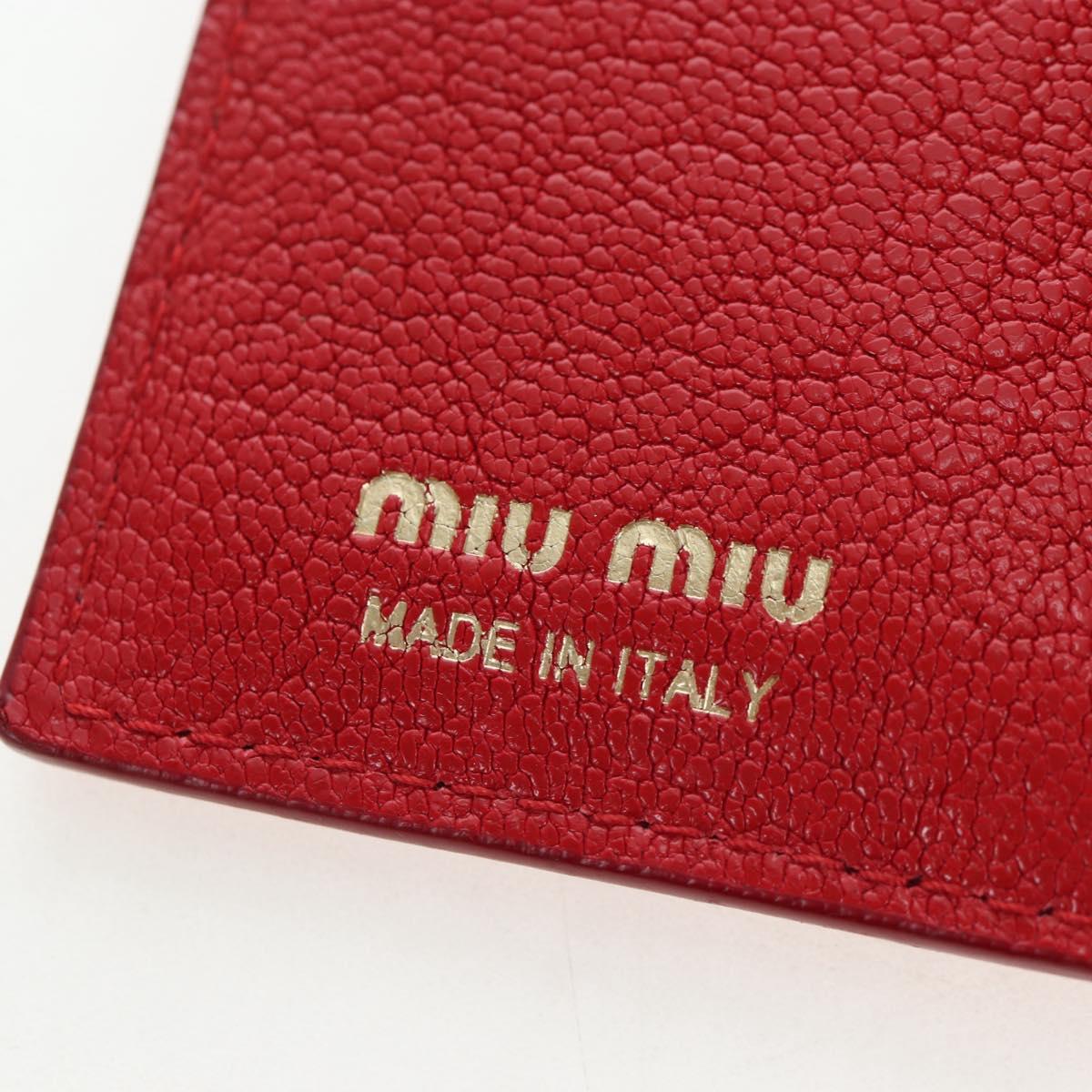 Miu Miu Wallet Leather Red Gold Auth am12122V