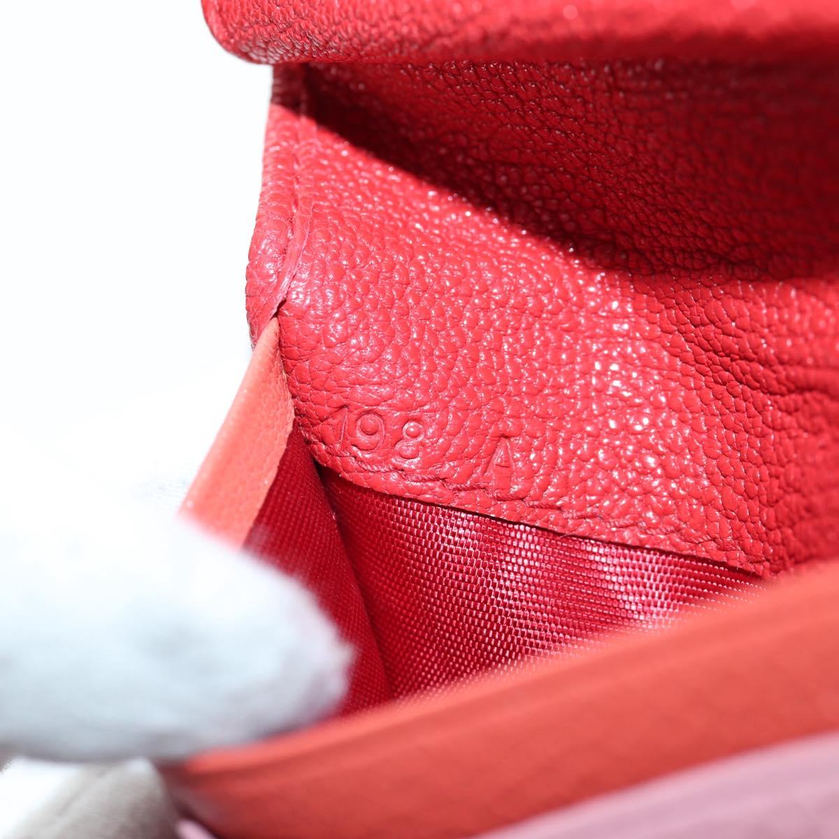 Miu Miu Wallet Leather Red Gold Auth am12122V