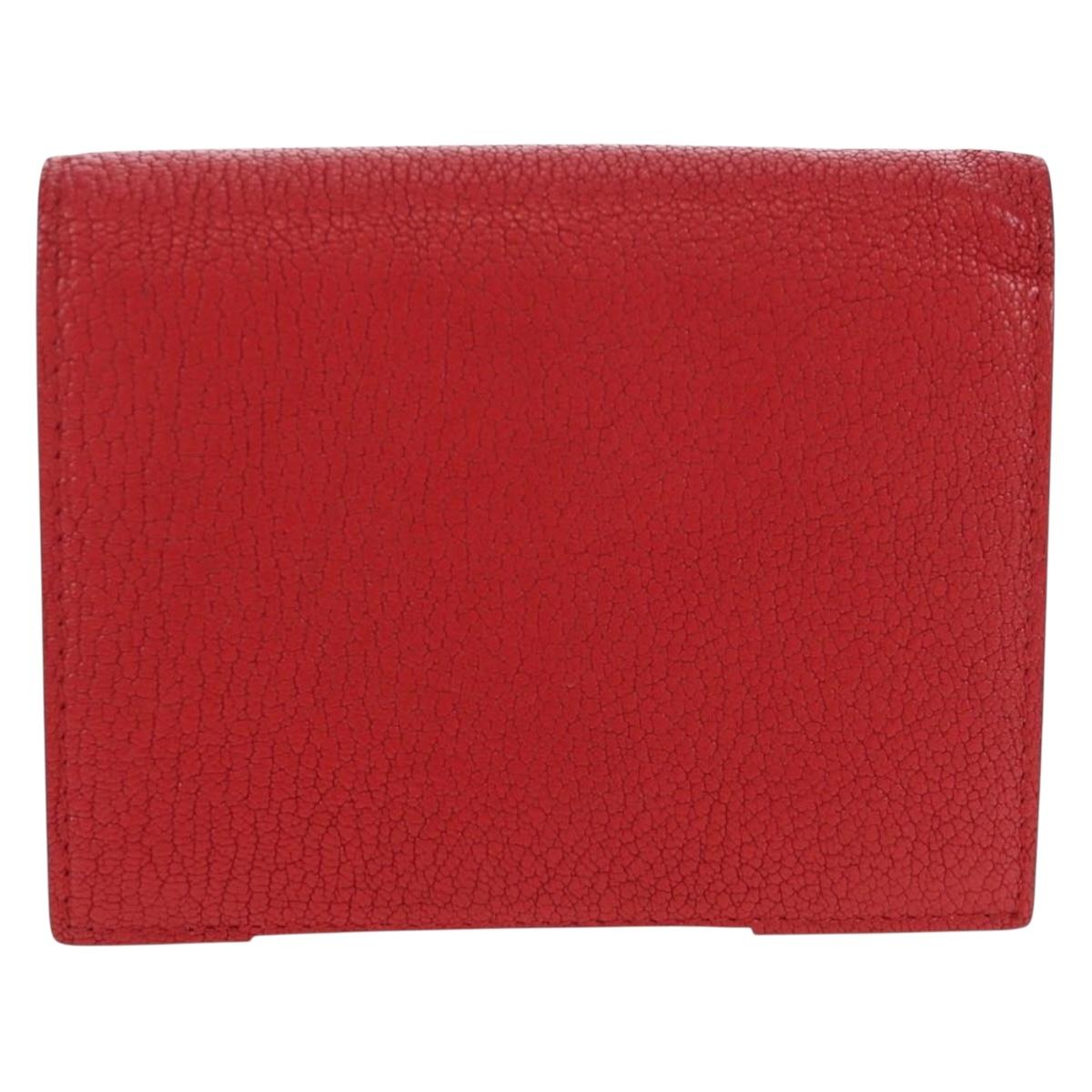 Miu Miu Wallet Leather Red Gold Auth am12122V