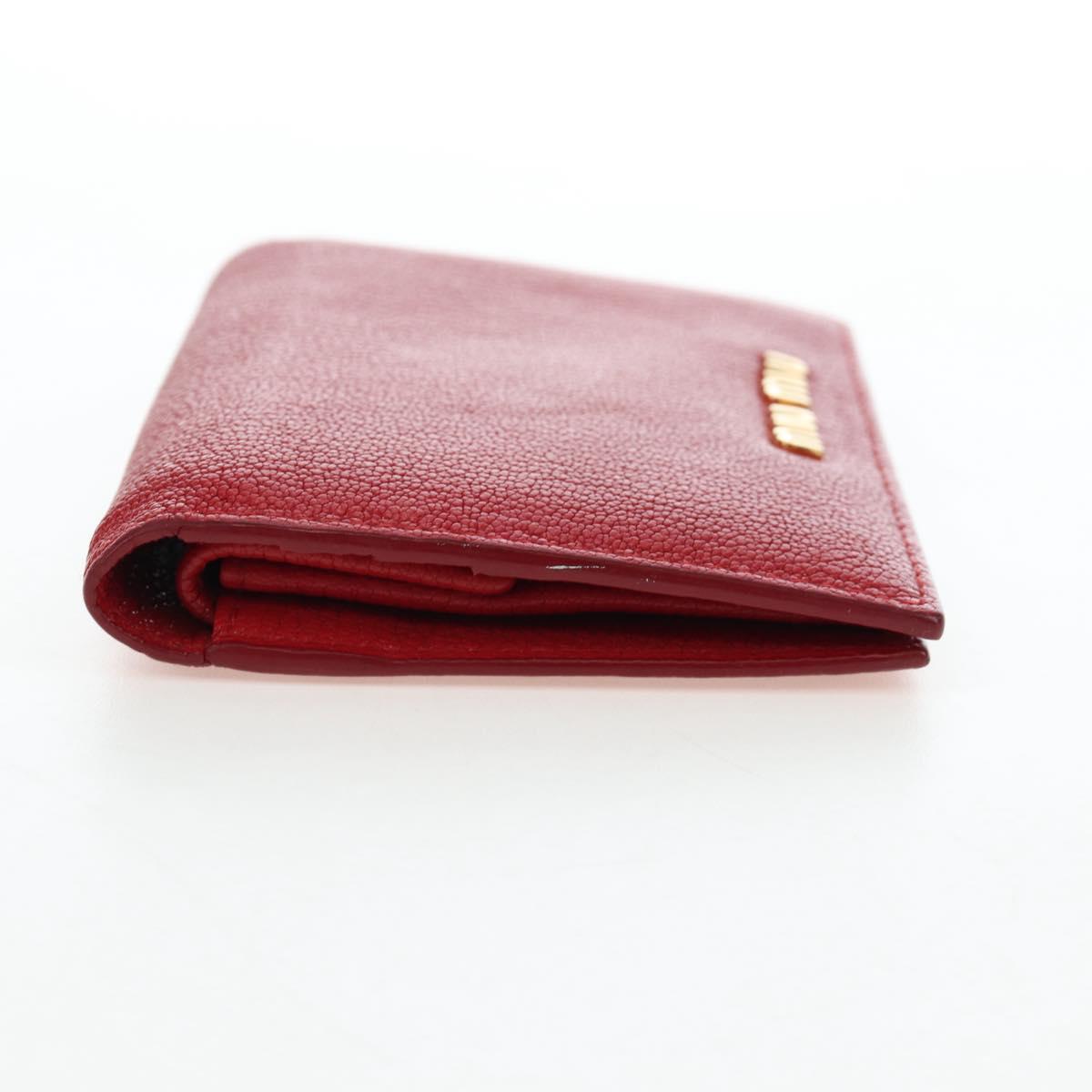 Miu Miu Wallet Leather Red Gold Auth am12122V