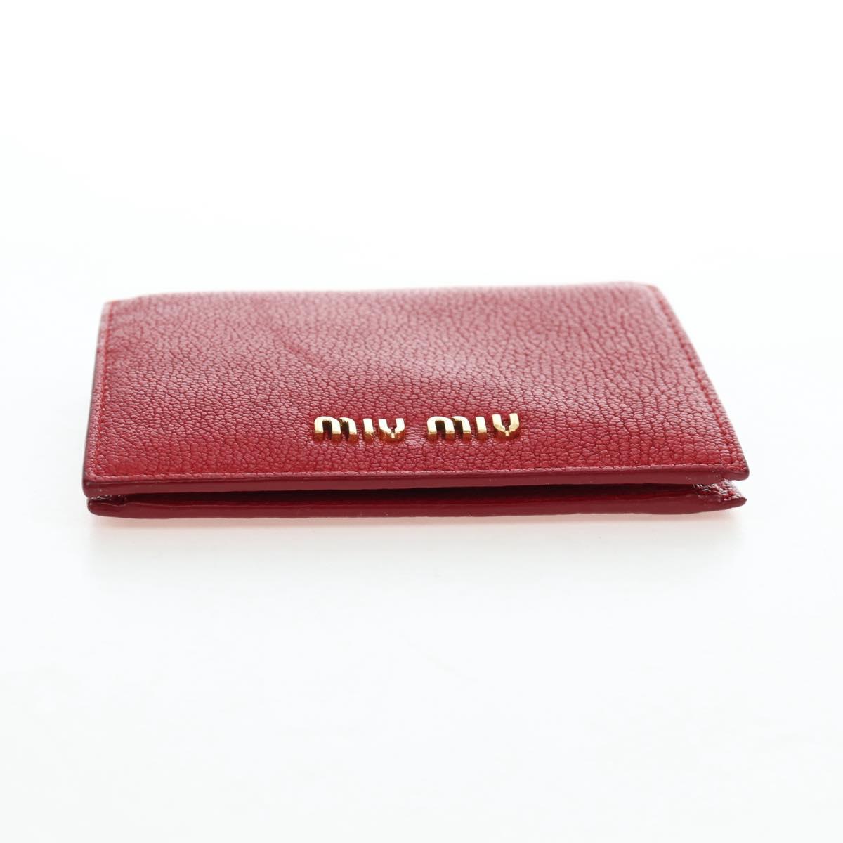 Miu Miu Wallet Leather Red Gold Auth am12122V