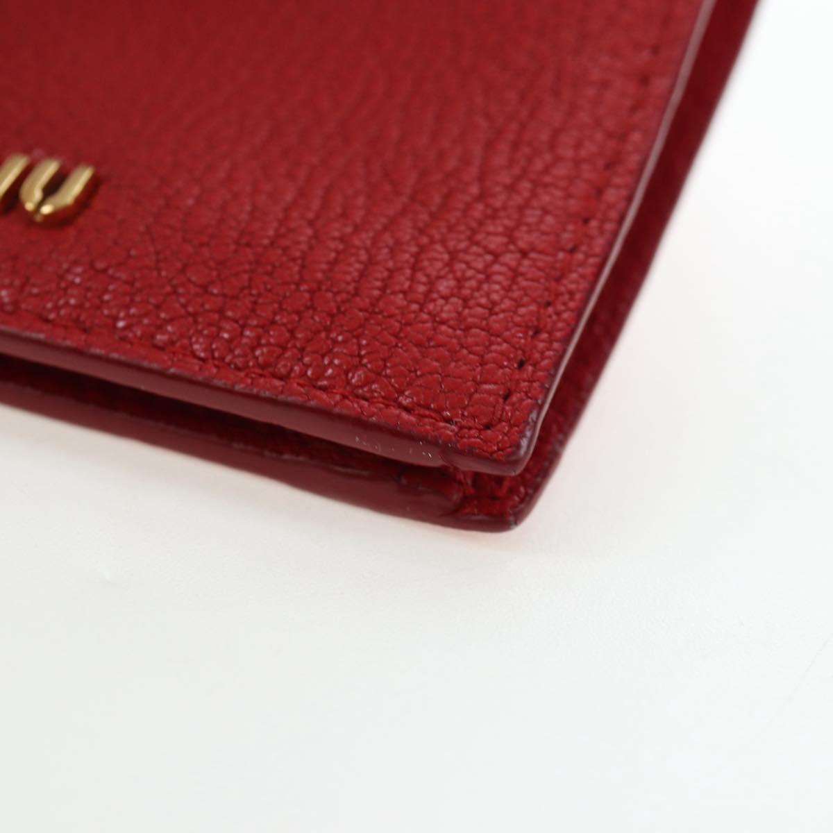 Miu Miu Wallet Leather Red Gold Auth am12122V