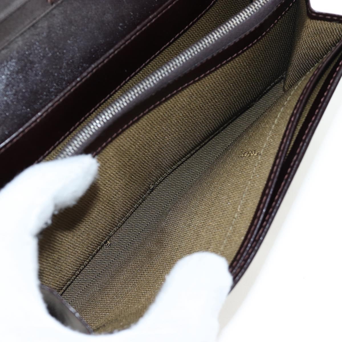 FENDI Zucca Canvas Bifold Wallet Long Wallet Black Brown Auth am12123V