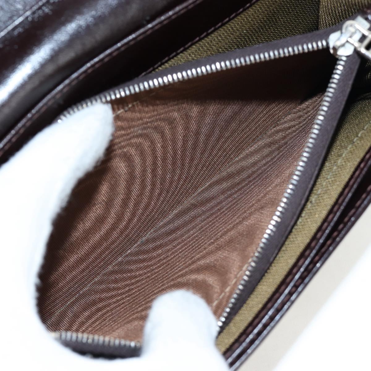 FENDI Zucca Canvas Bifold Wallet Long Wallet Black Brown Auth am12123V
