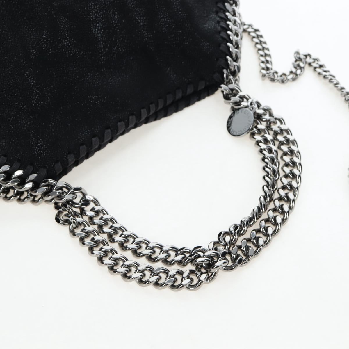 Stella MacCartney Chain Falabella Shoulder Bag Suede Black Silver Auth am12124V