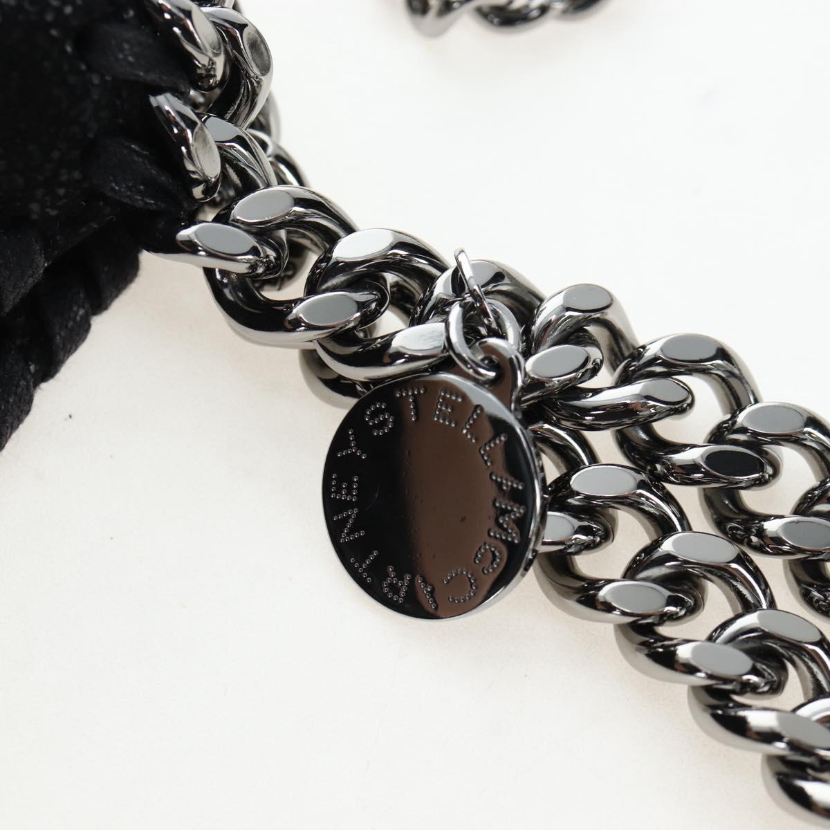 Stella MacCartney Chain Falabella Shoulder Bag Suede Black Silver Auth am12124V