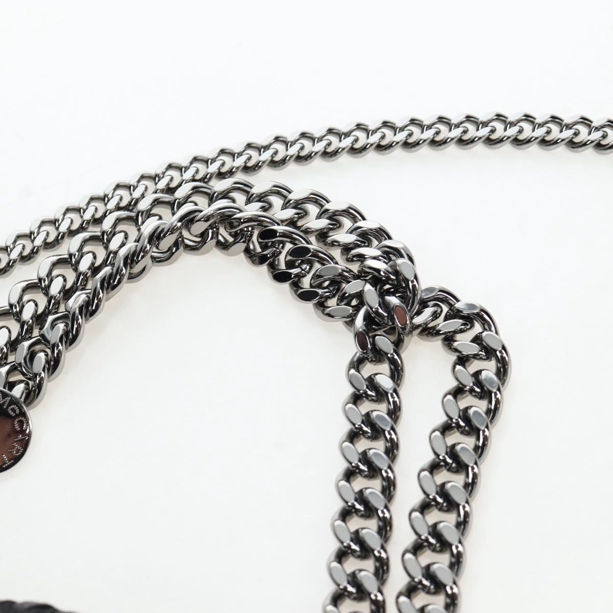 Stella MacCartney Chain Falabella Shoulder Bag Suede Black Silver Auth am12124V
