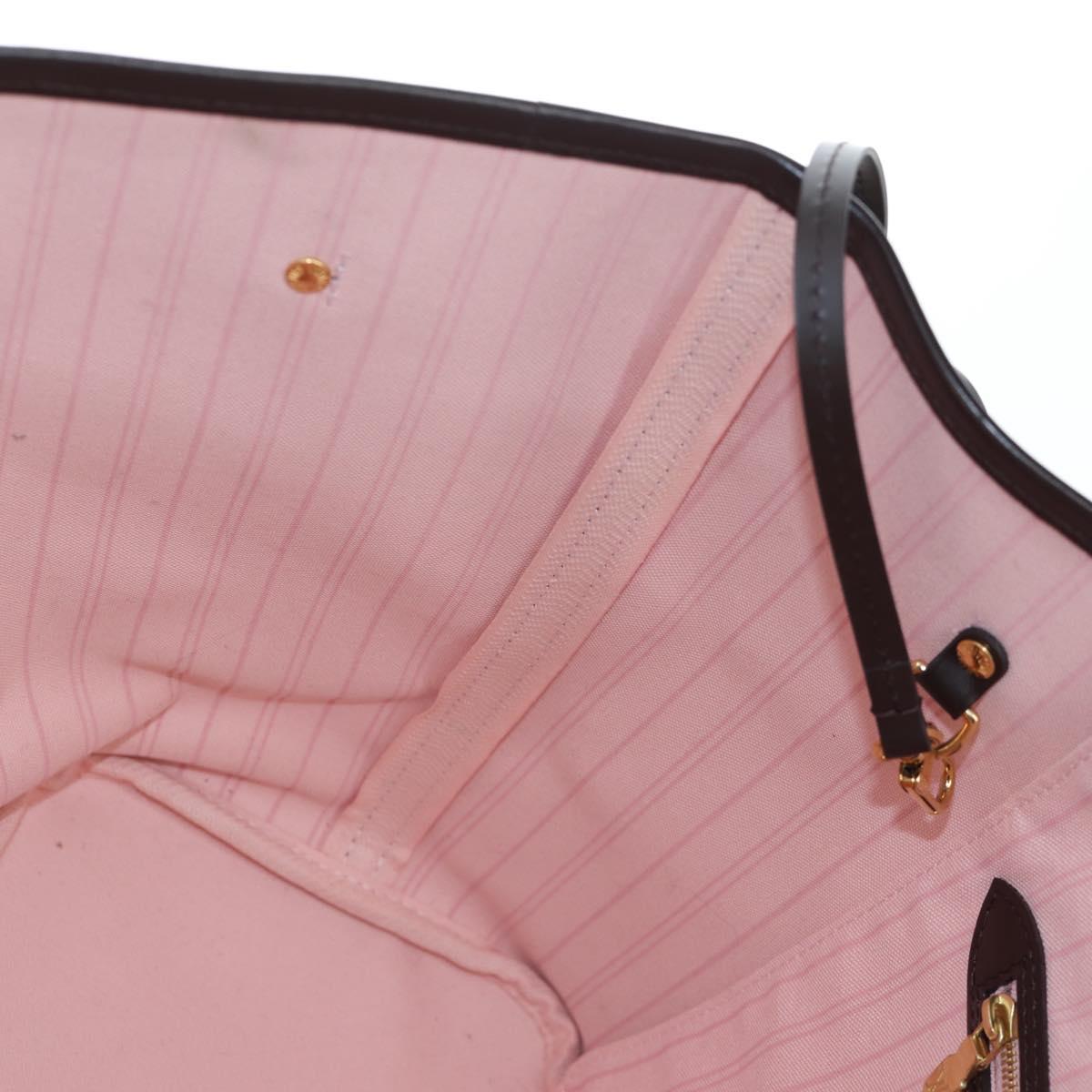LOUIS VUITTON Damier Ebene Rose valerine Neverfull MM Bag N41603 Auth am12129M