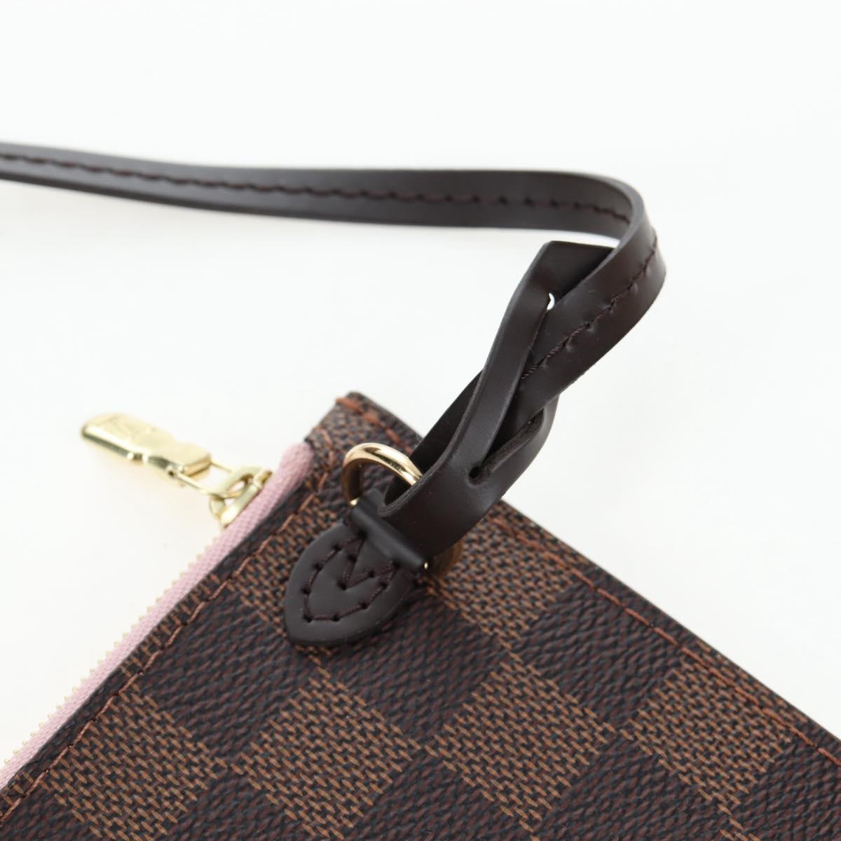 LOUIS VUITTON Damier Ebene Rose valerine Neverfull MM Bag N41603 Auth am12129M