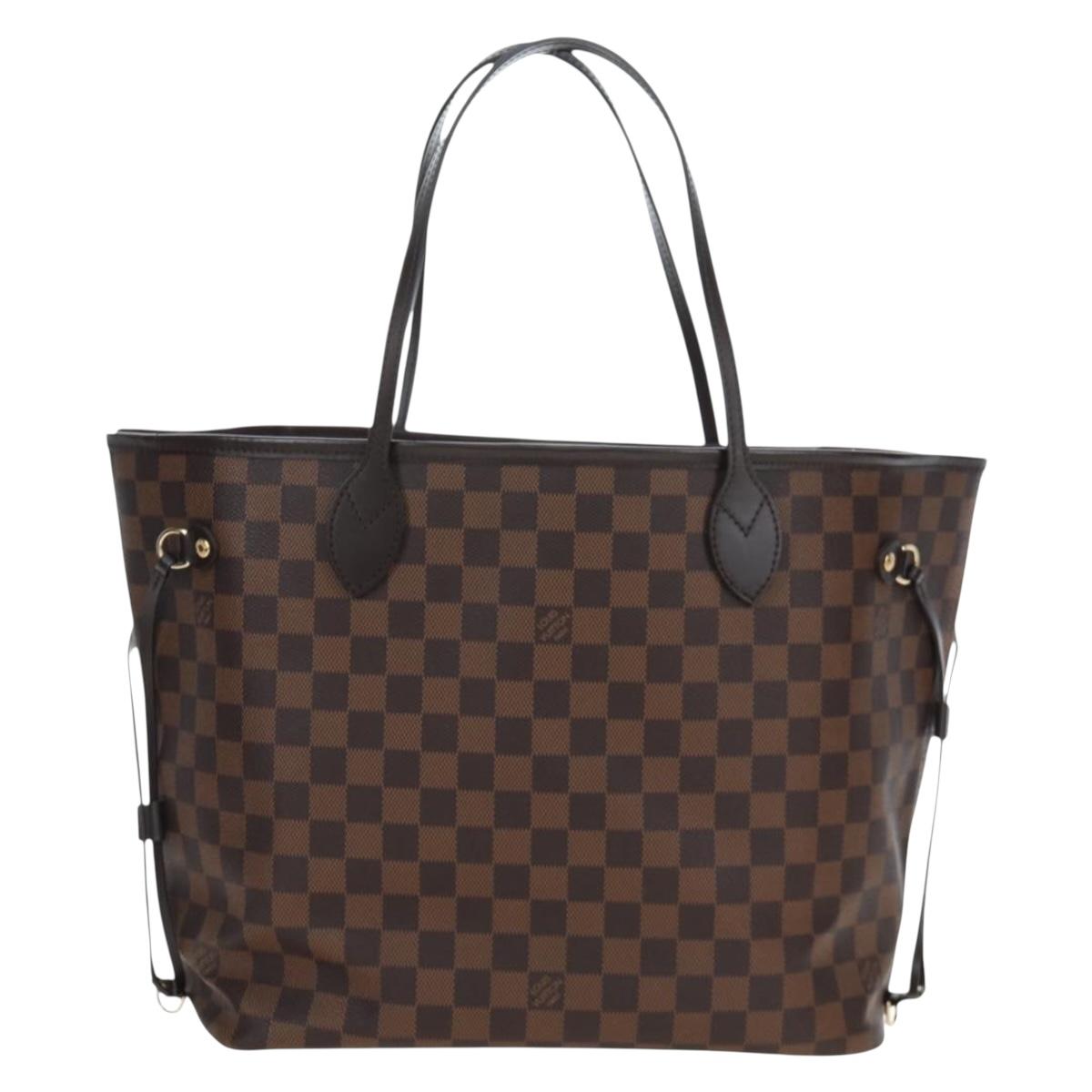 LOUIS VUITTON Damier Ebene Rose valerine Neverfull MM Bag N41603 Auth am12129M