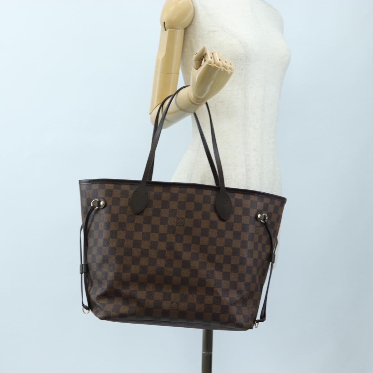 LOUIS VUITTON Damier Ebene Rose valerine Neverfull MM Bag N41603 Auth am12129M