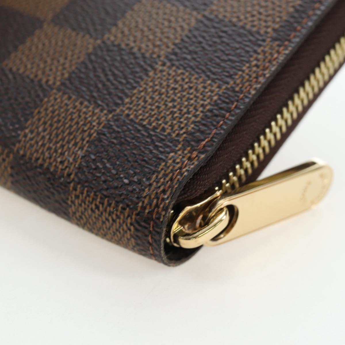 LOUIS VUITTON Damier Ebene Zippy Wallet Long Wallet N41661 LV Auth am12132V