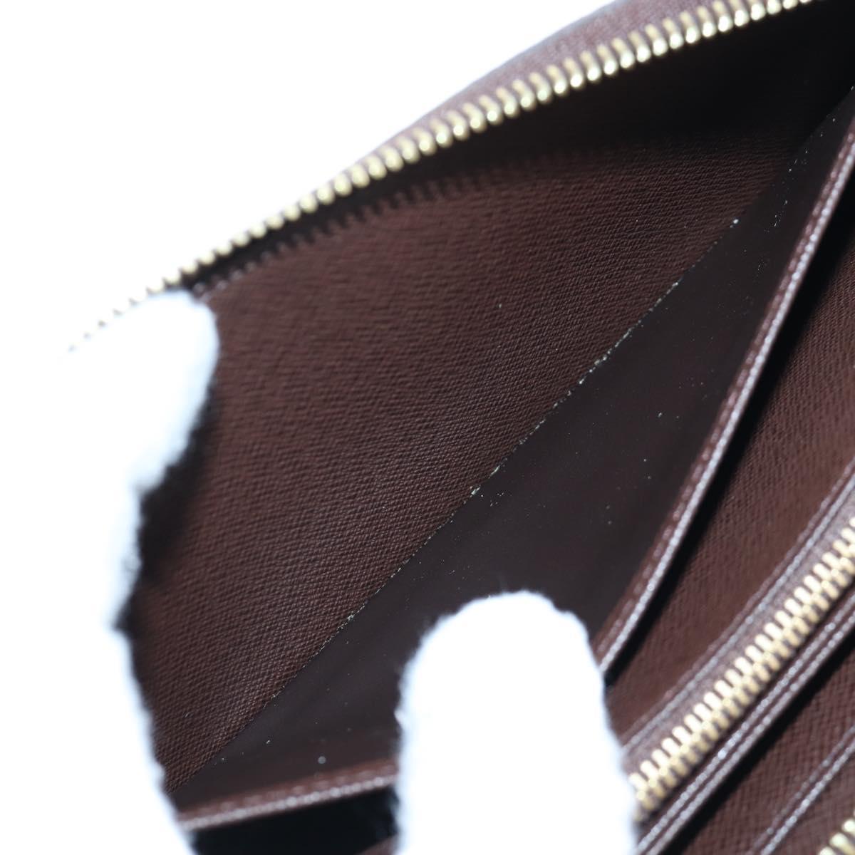 LOUIS VUITTON Damier Ebene Zippy Wallet Long Wallet N41661 LV Auth am12132V