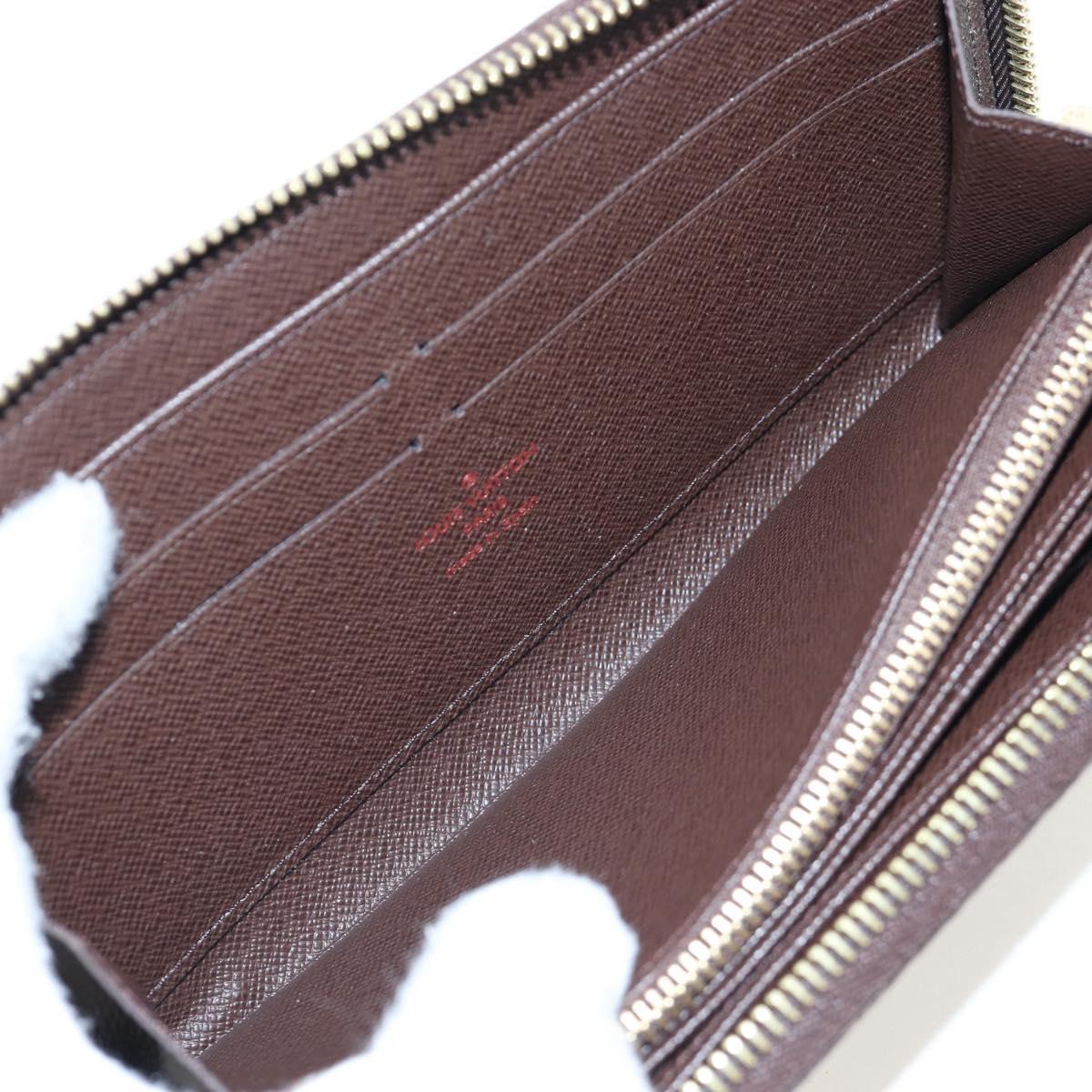 LOUIS VUITTON Damier Ebene Zippy Wallet Long Wallet N41661 LV Auth am12132V