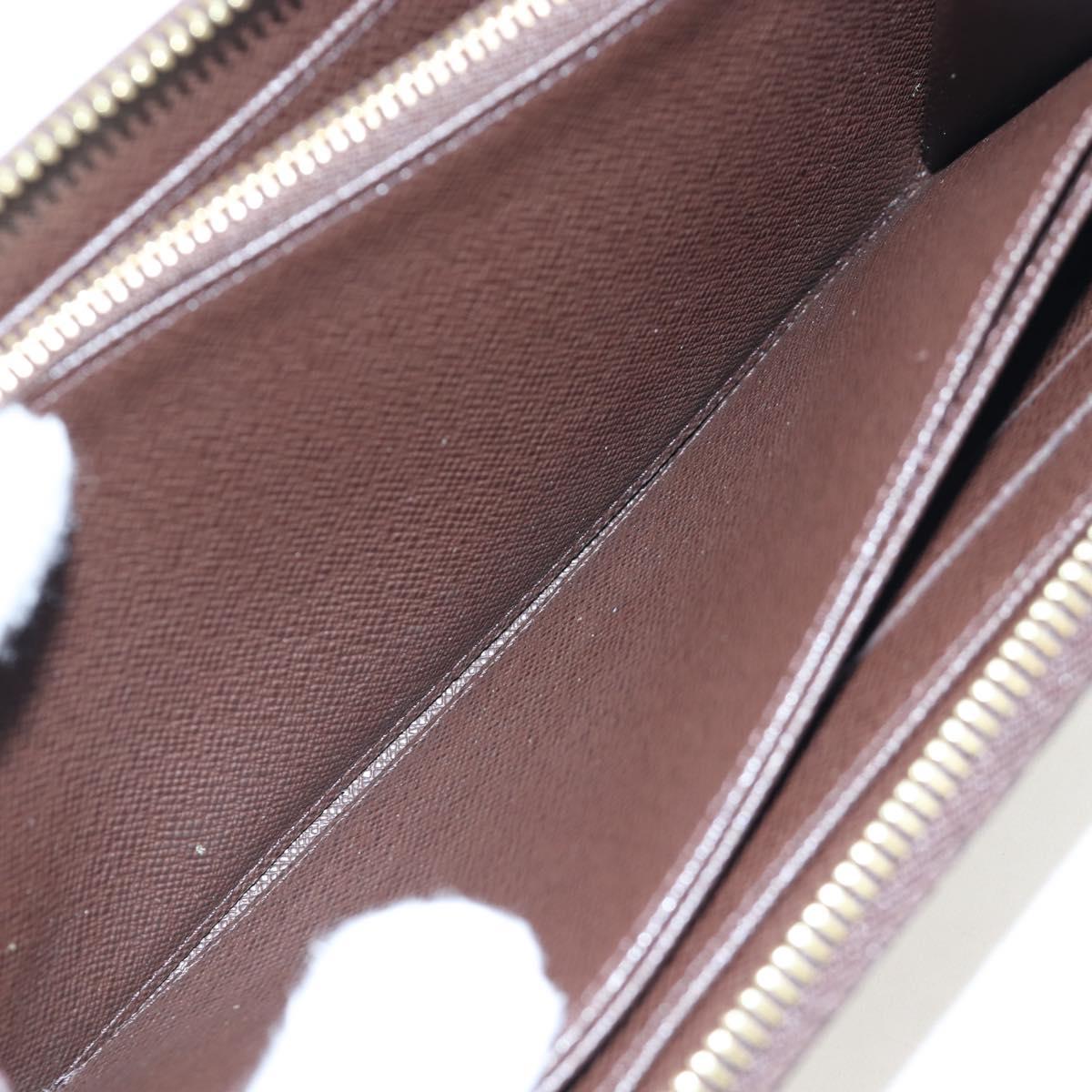 LOUIS VUITTON Damier Ebene Zippy Wallet Long Wallet N41661 LV Auth am12132V