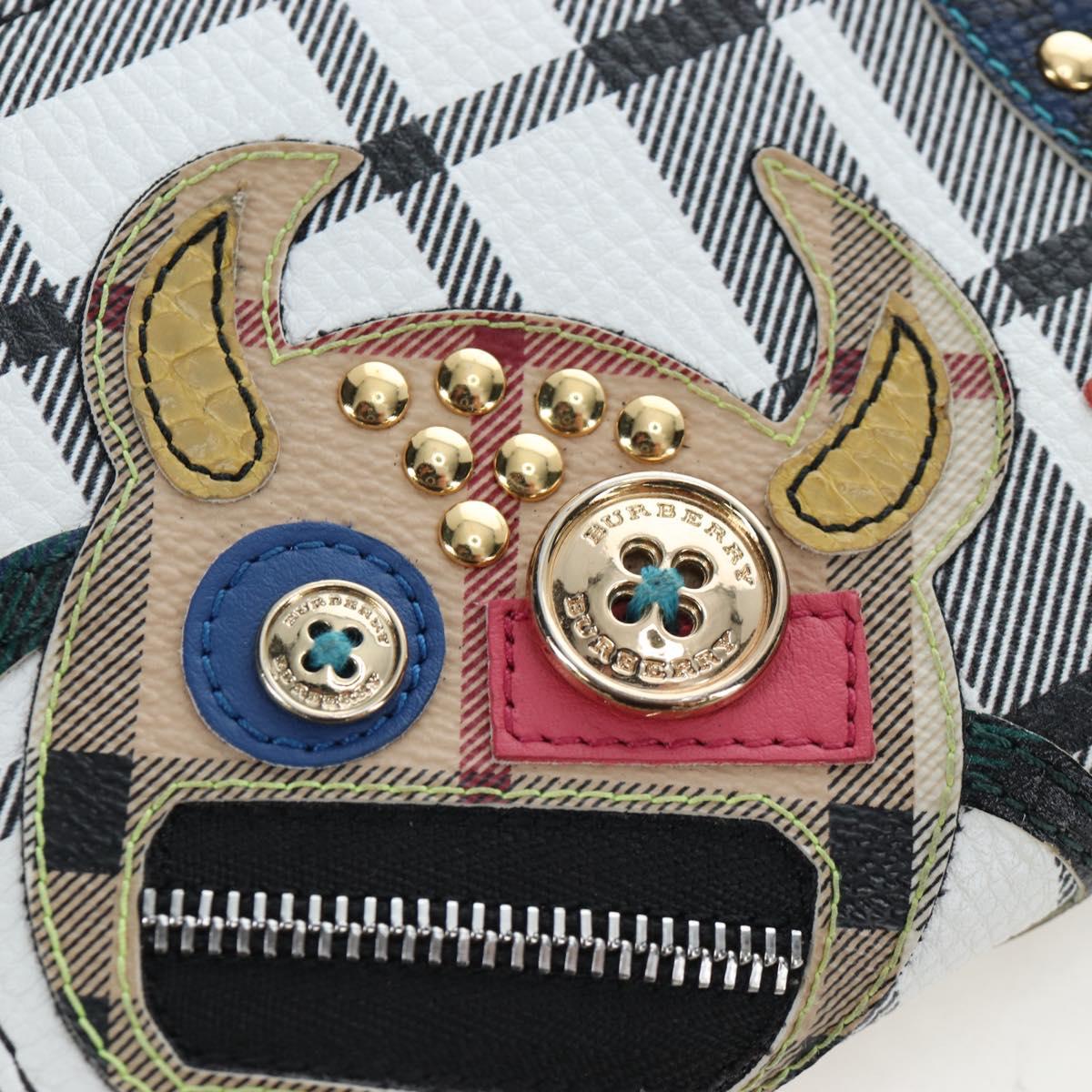 BURBERRY Christine Applique Round Wallet Leather Multicolor Gold Auth am12140V