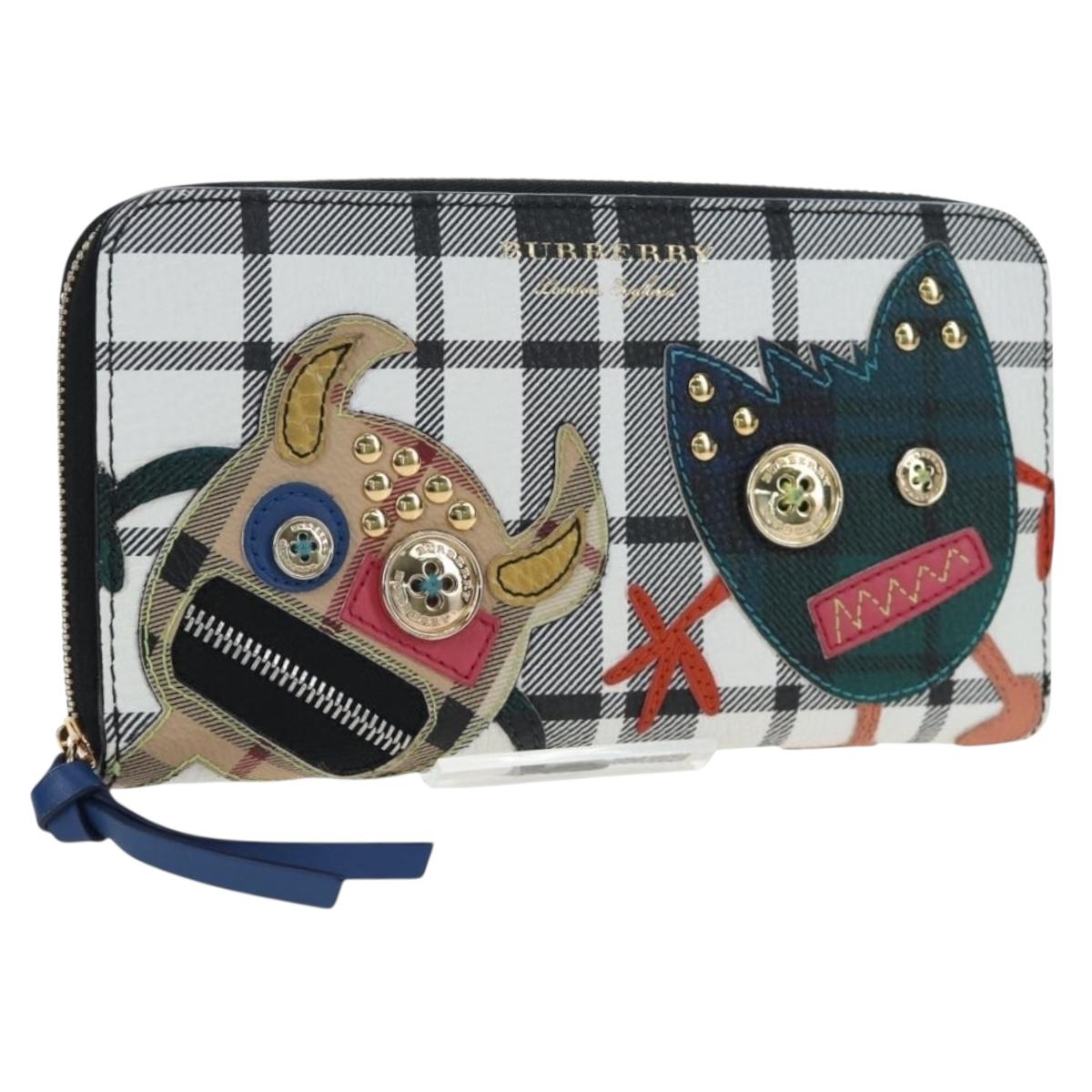 BURBERRY Christine Applique Round Wallet Leather Multicolor Gold Auth am12140V
