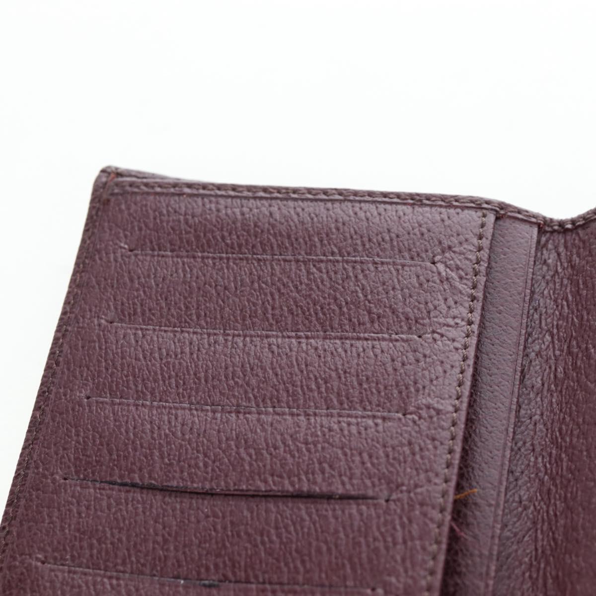 FENDI Zucca Canvas Trifold Wallet Nylon Leather Bordeaux Silver Auth am12141V