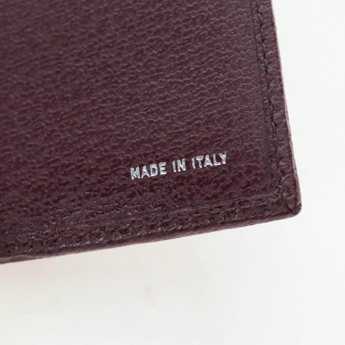 FENDI Zucca Canvas Trifold Wallet Nylon Leather Bordeaux Silver Auth am12141V
