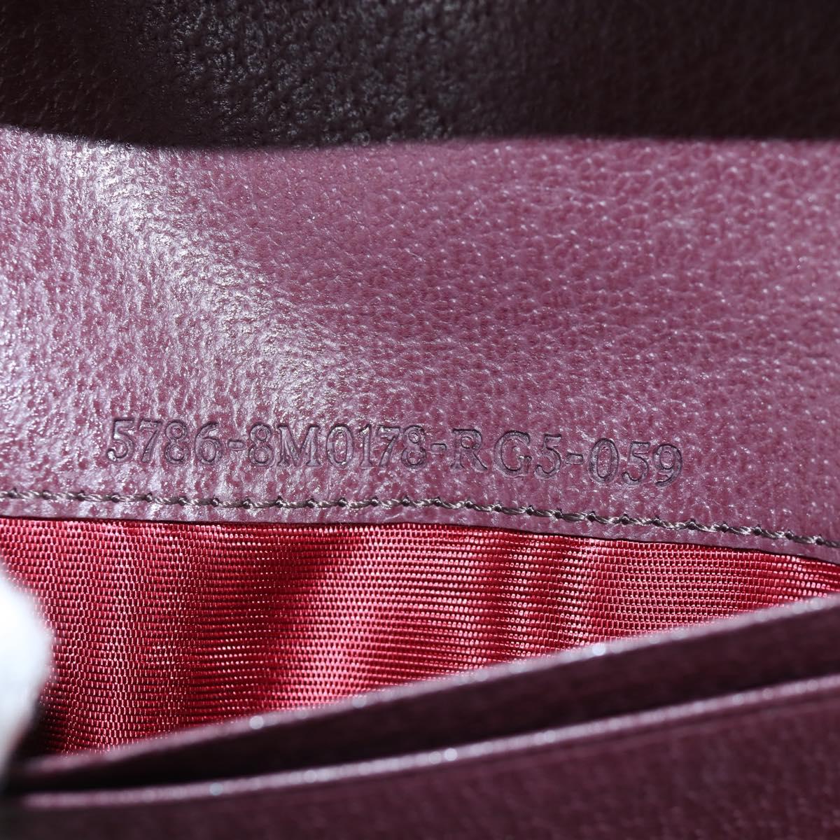 FENDI Zucca Canvas Trifold Wallet Nylon Leather Bordeaux Silver Auth am12141V