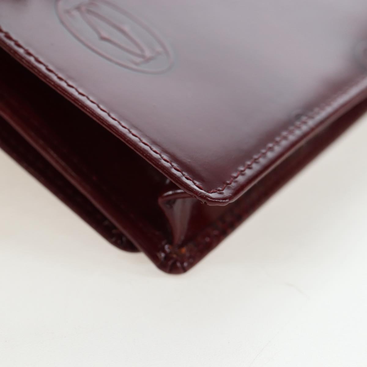 CARTIER happy Birthday Long Wallet Patent leather Bordeaux Auth am12142V