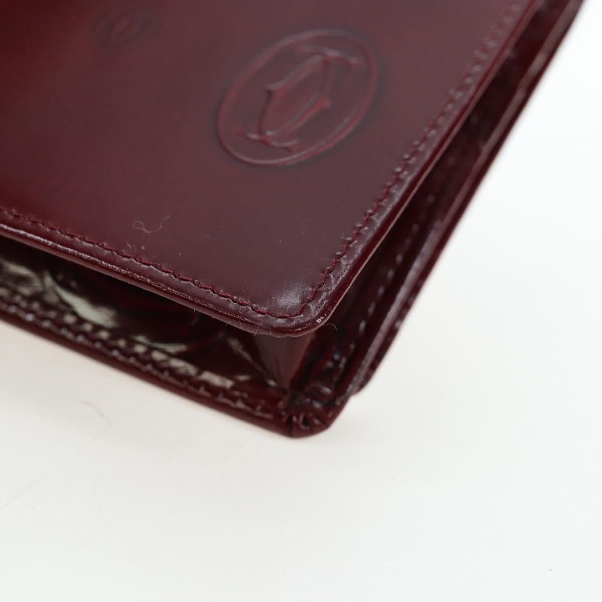 CARTIER happy Birthday Long Wallet Patent leather Bordeaux Auth am12142V