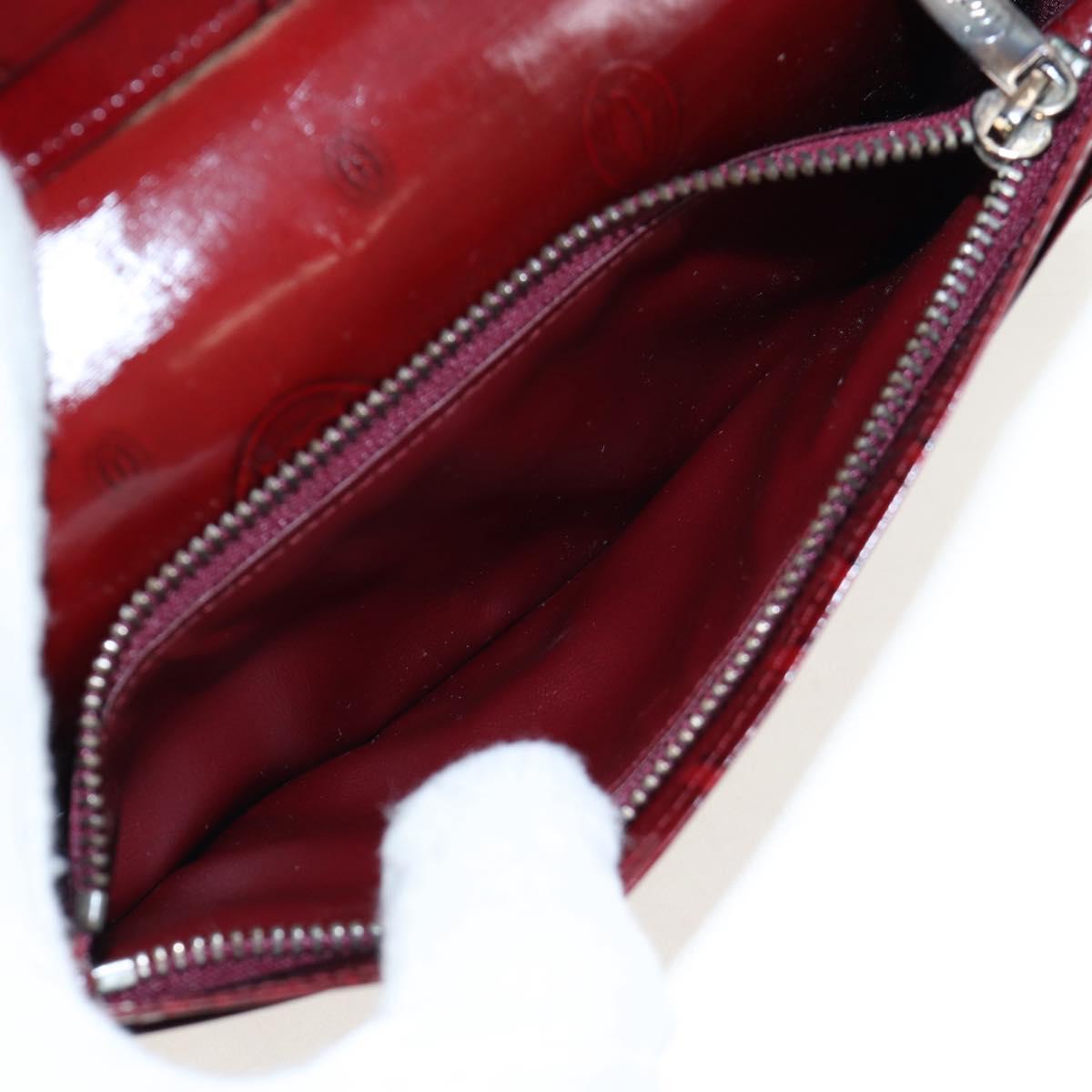 CARTIER happy Birthday Long Wallet Patent leather Bordeaux Auth am12142V