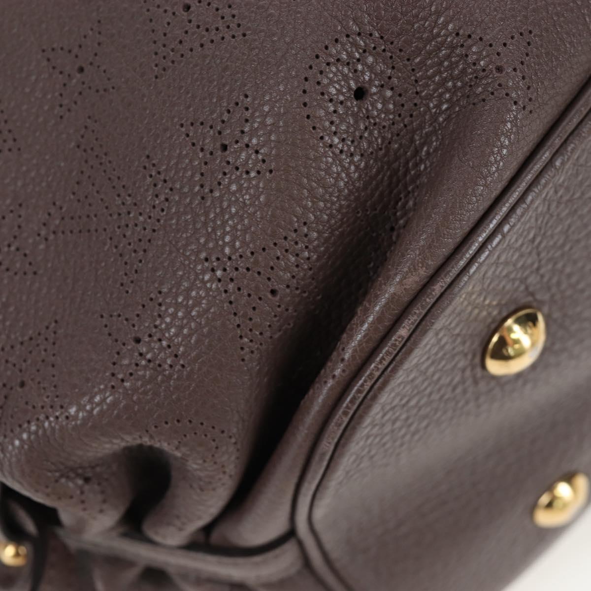 LOUIS VUITTON Monogram Punching Mahina XL Bag Leather Brown M95714 Auth am12145V