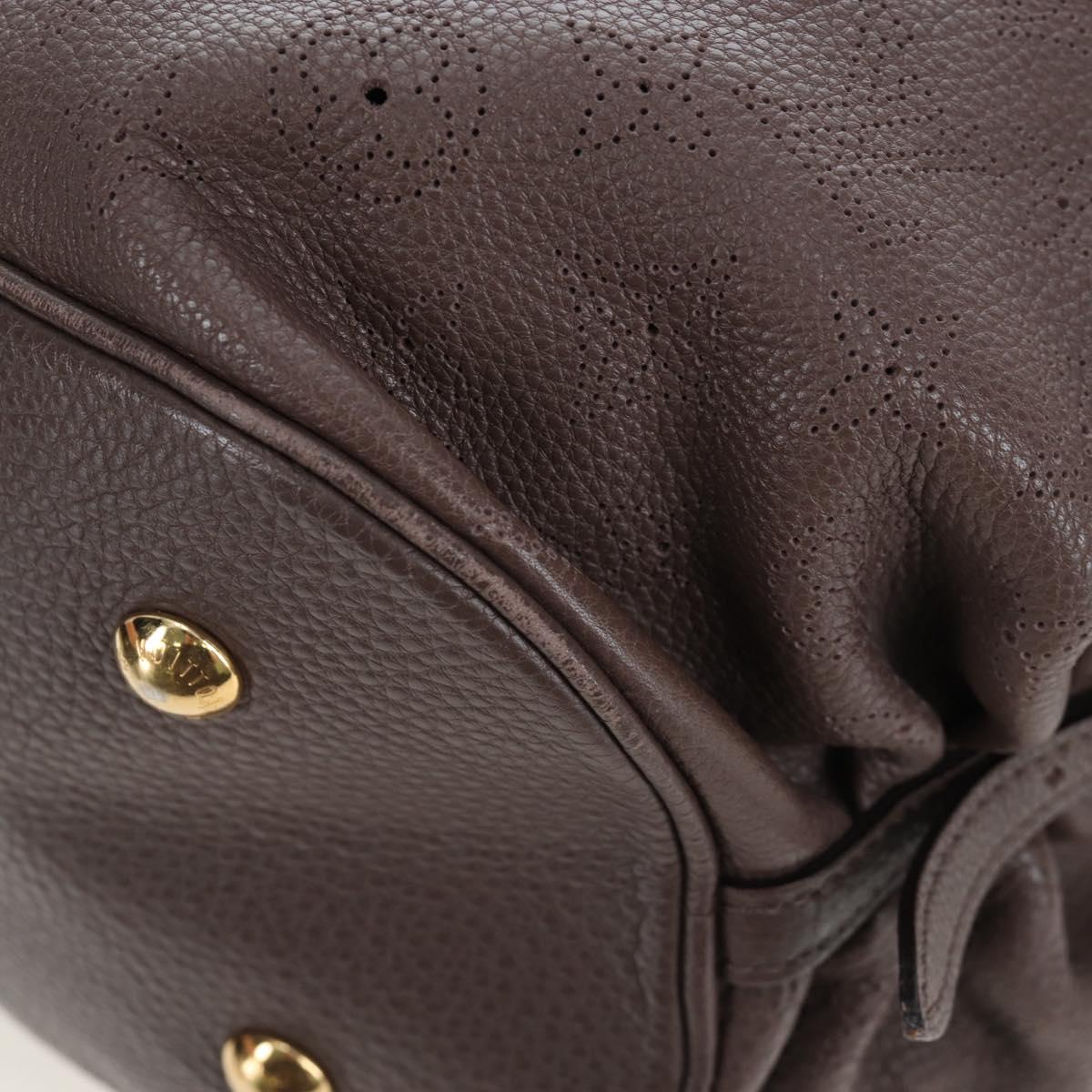 LOUIS VUITTON Monogram Punching Mahina XL Bag Leather Brown M95714 Auth am12145V