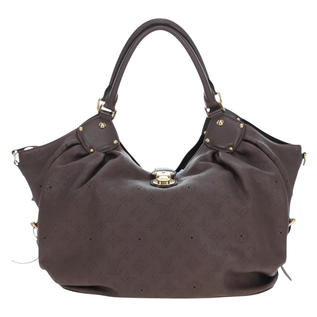 LOUIS VUITTON Monogram Punching Mahina XL Bag Leather Brown M95714 Auth am12145V
